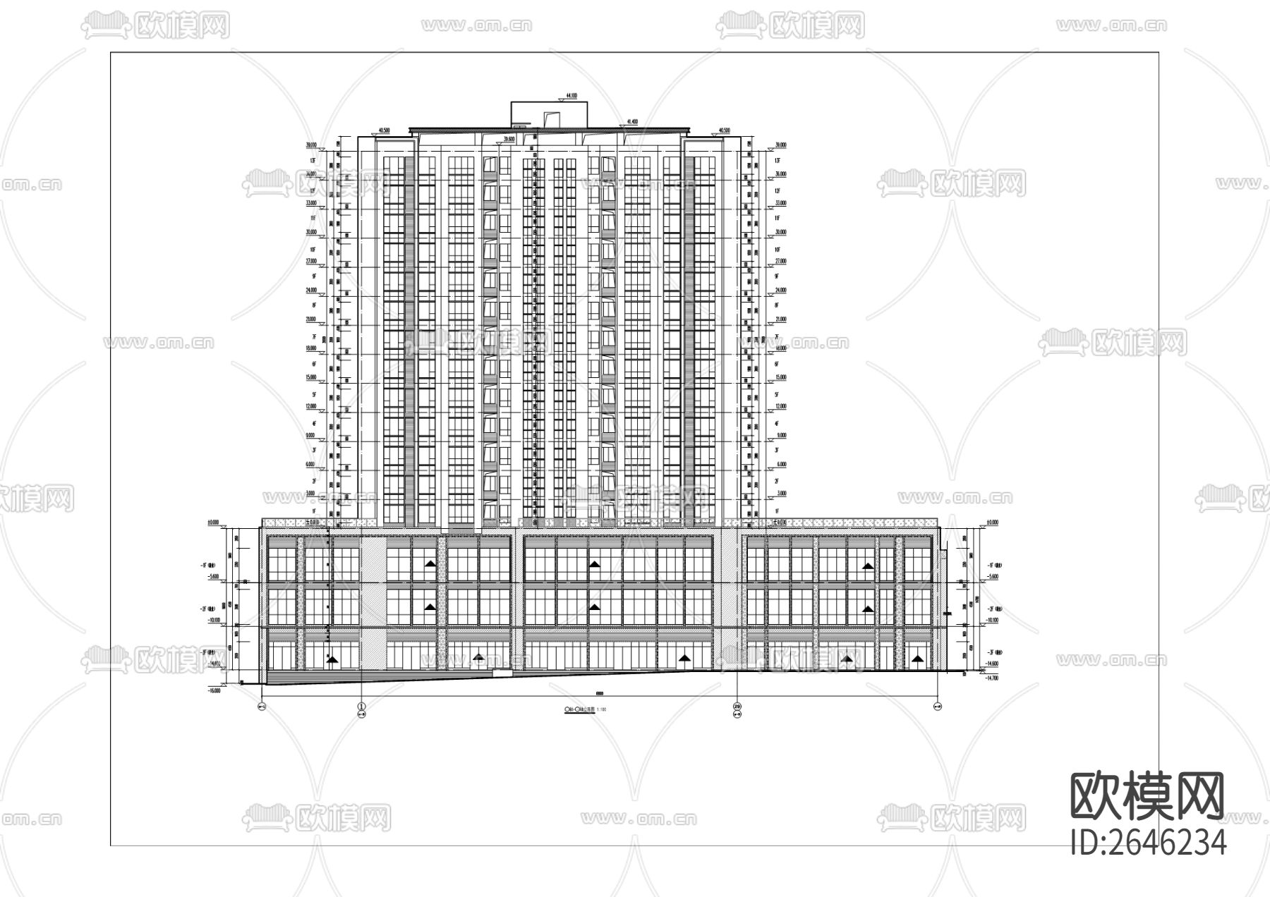 嘉陵村九院危旧改CAD施工图下载（渲染图9）
