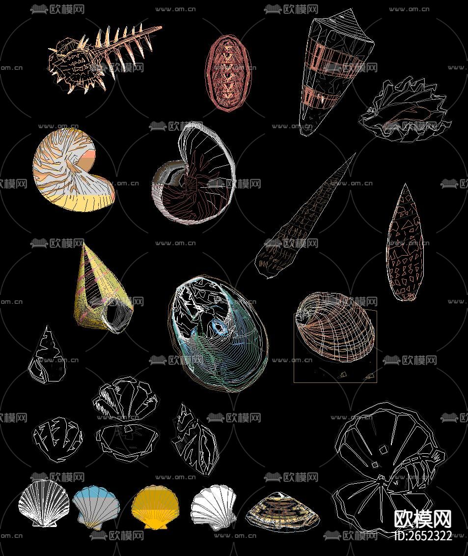 水族箱海洋生物cad图库下载（渲染图4）