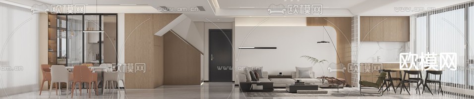 客餐厅3d模型下载(渲染图3)