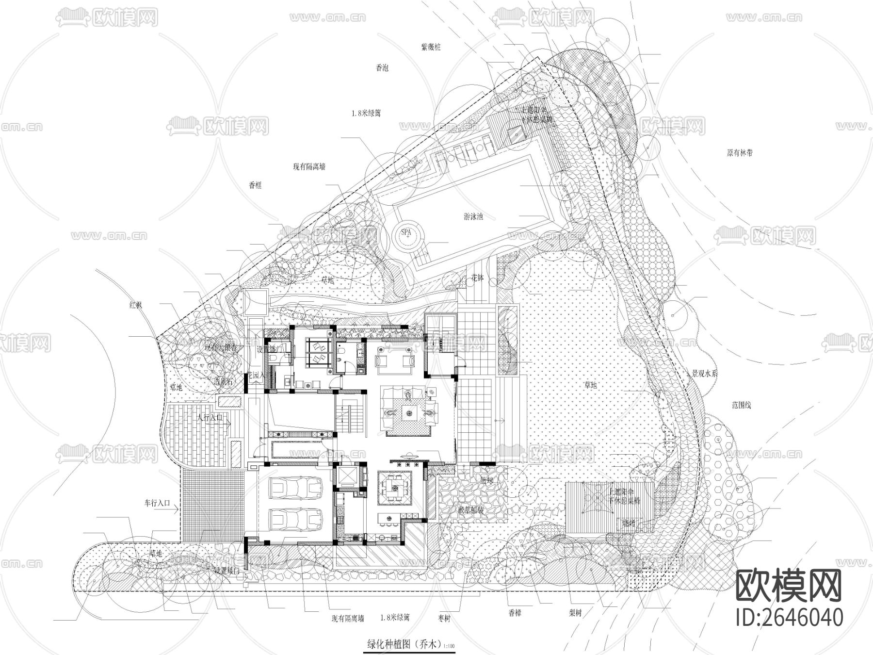庭院花园景观CAD施工图下载（渲染图7）
