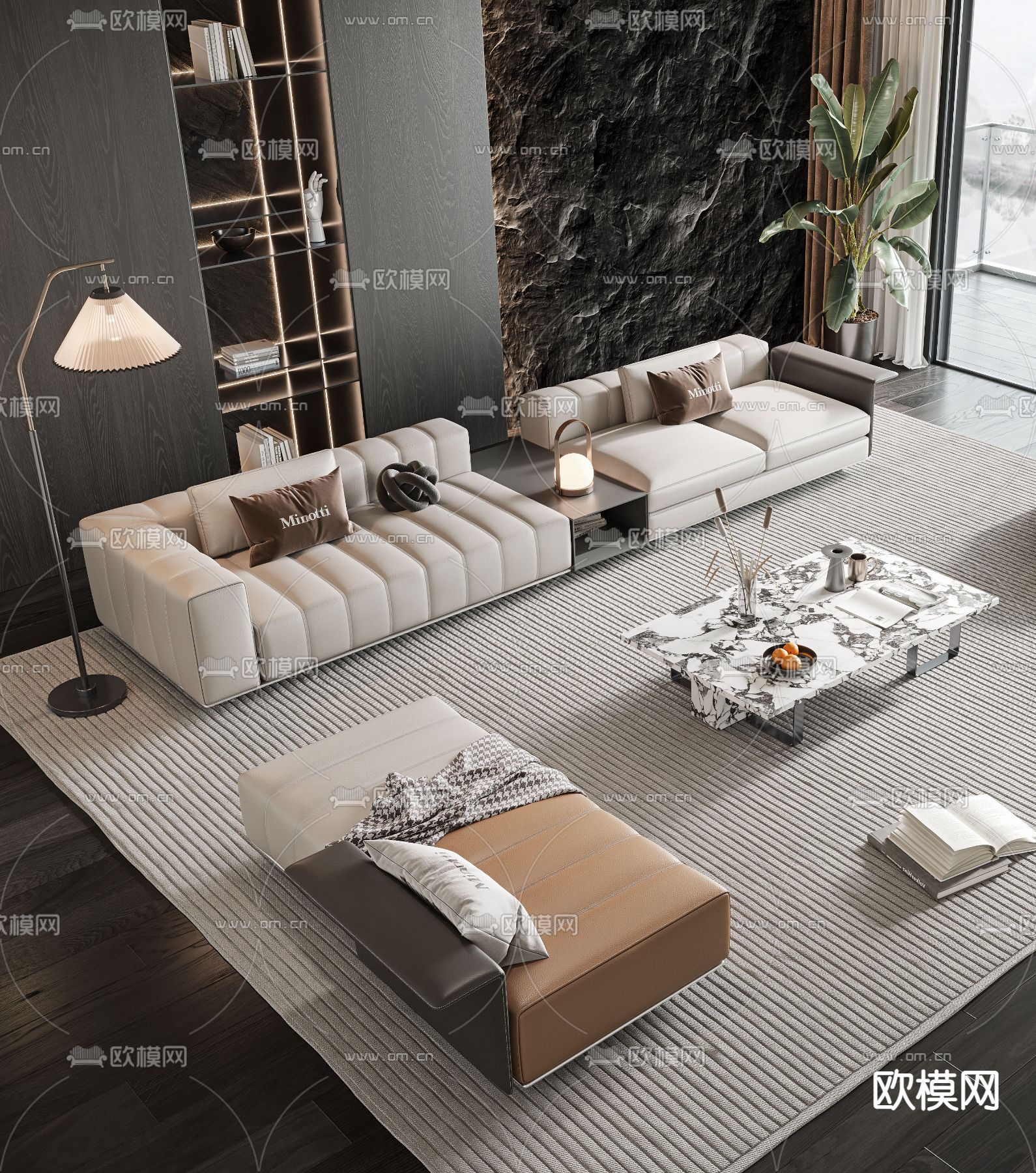 Minotti 组合沙发3d模型下载（渲染图2）