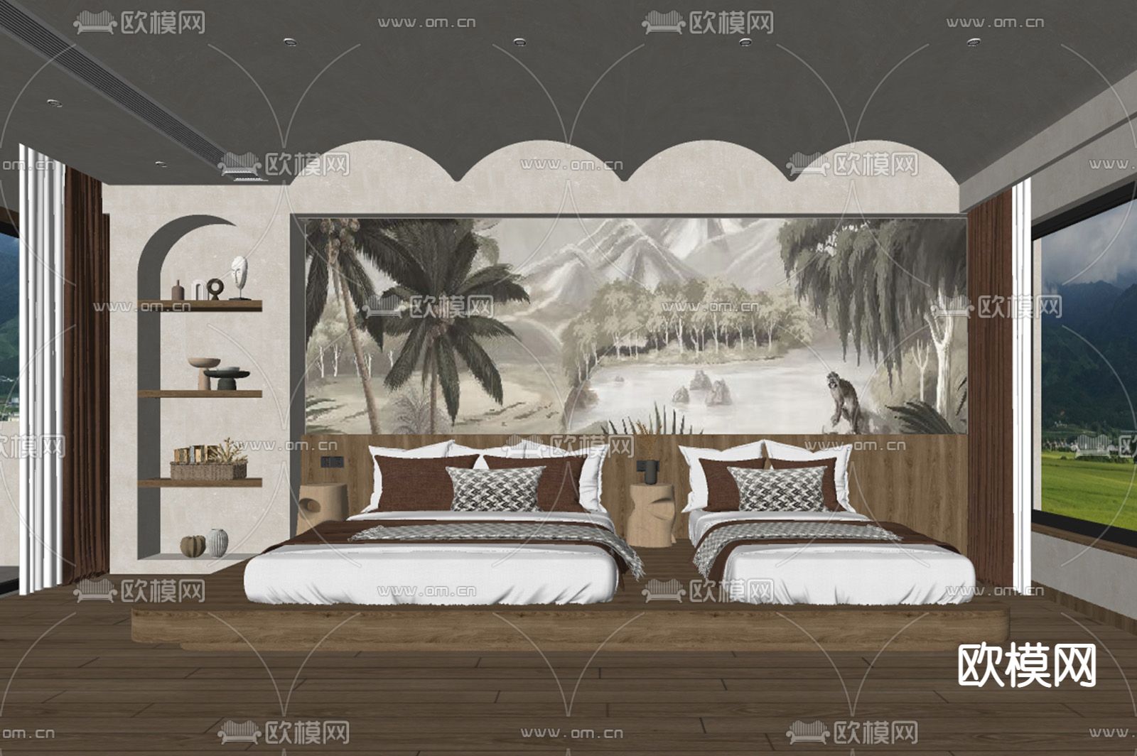 侘寂民宿客房su模型下载（渲染图2）