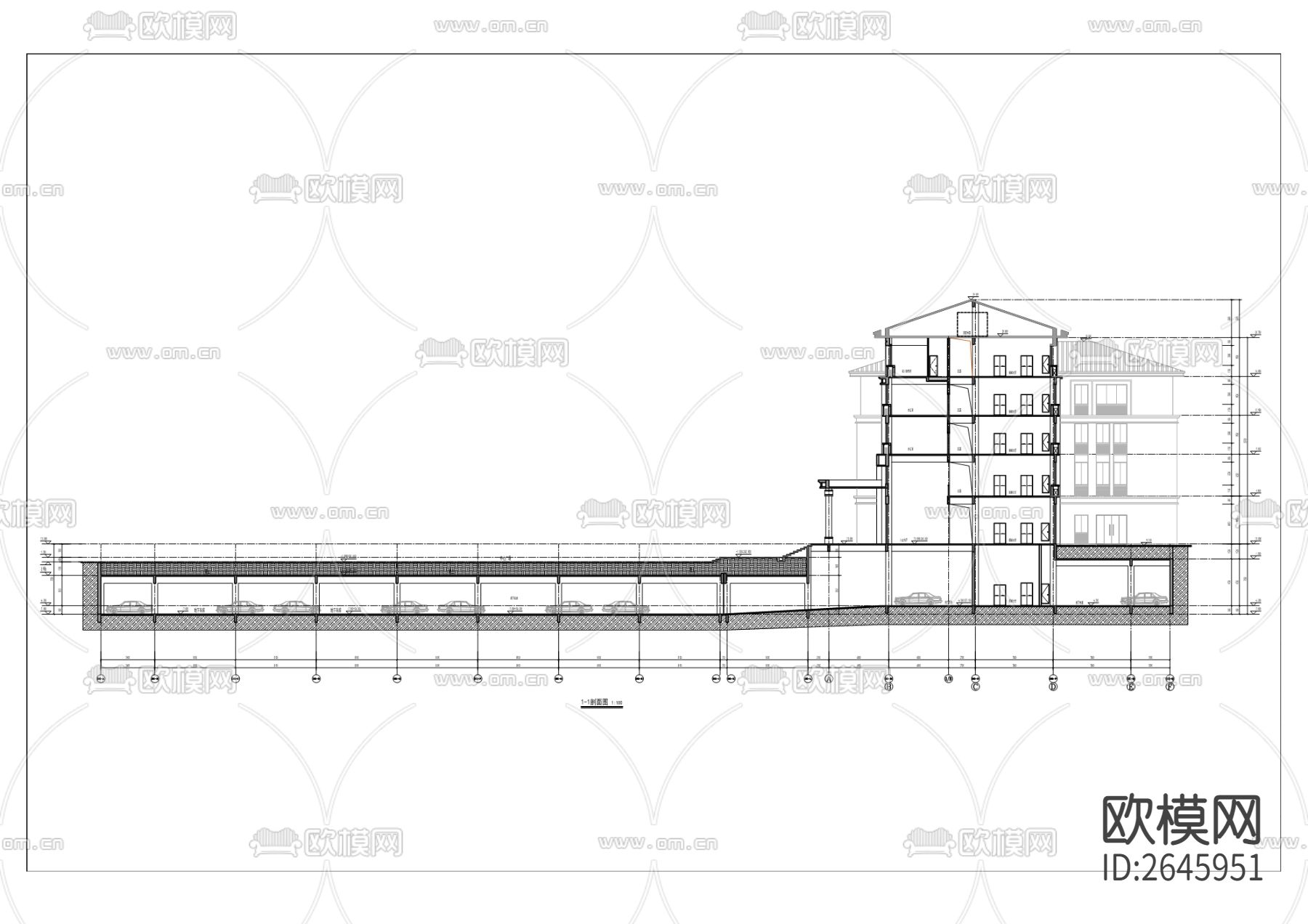 城市新区综合服务楼CAD施工图下载（渲染图7）
