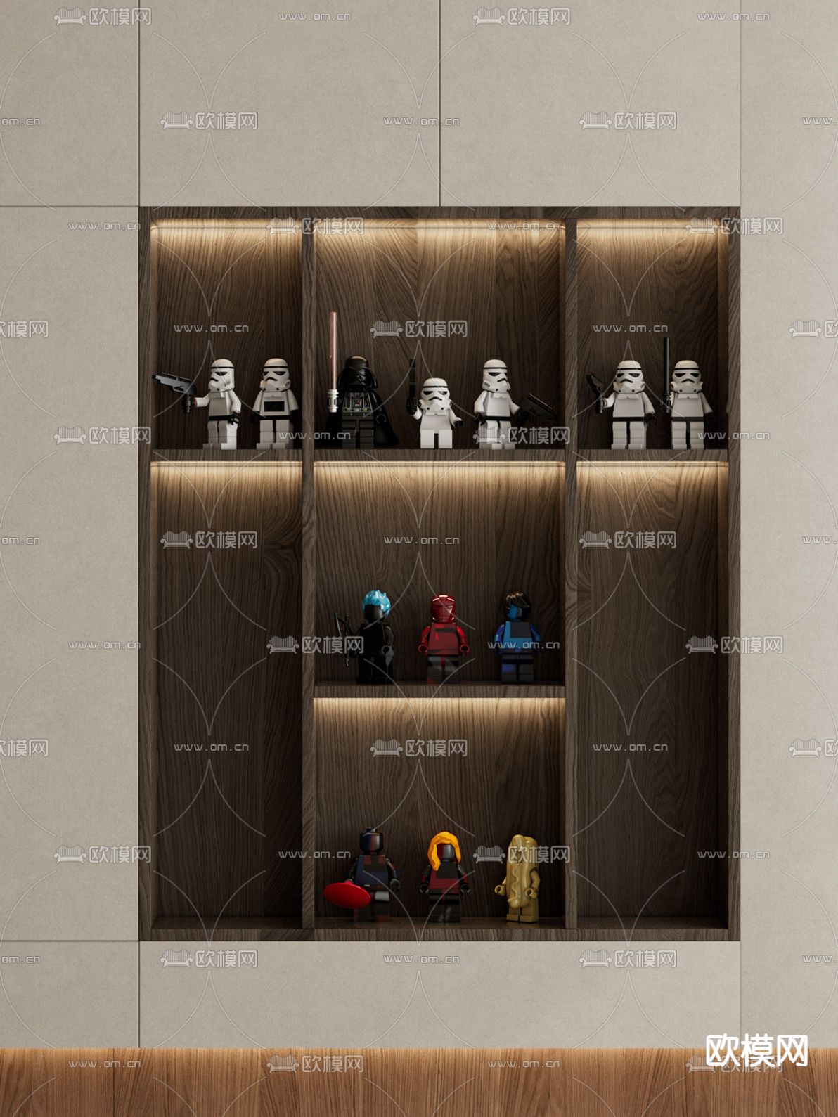 北欧装饰柜 玄关装饰柜3d模型下载（渲染图3）