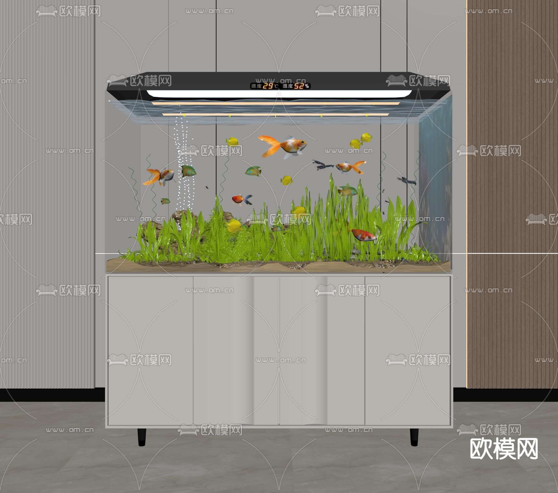 鱼缸 水族箱su模型