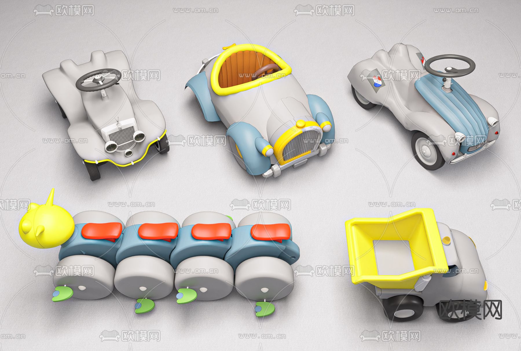 儿童玩具车 卡通车su模型下载（渲染图1）