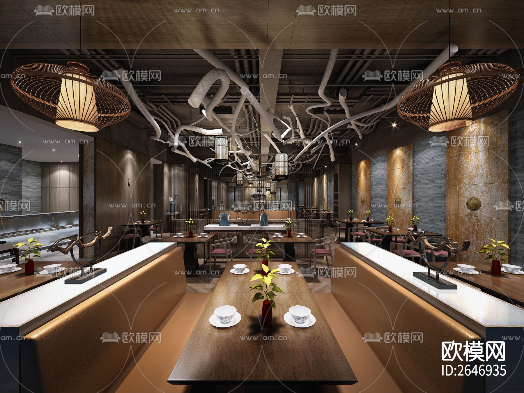 茶餐厅CAD施工图下载（渲染图7）