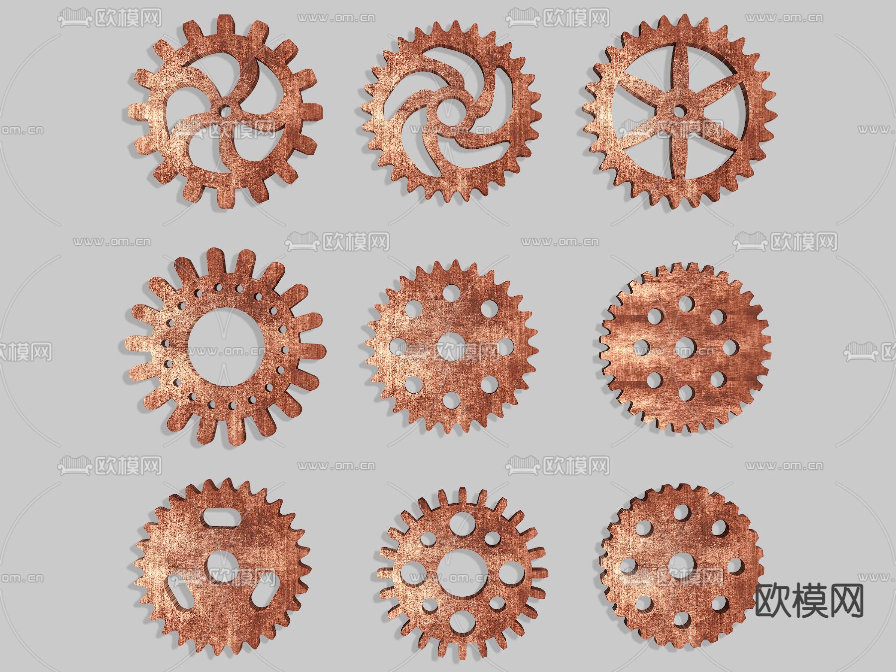 工业风齿轮 零件3d模型下载