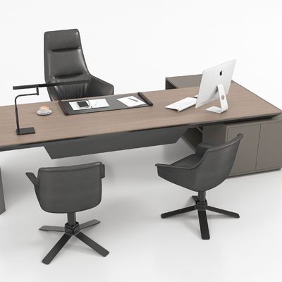  班台桌椅 老板桌 办公桌su模型 