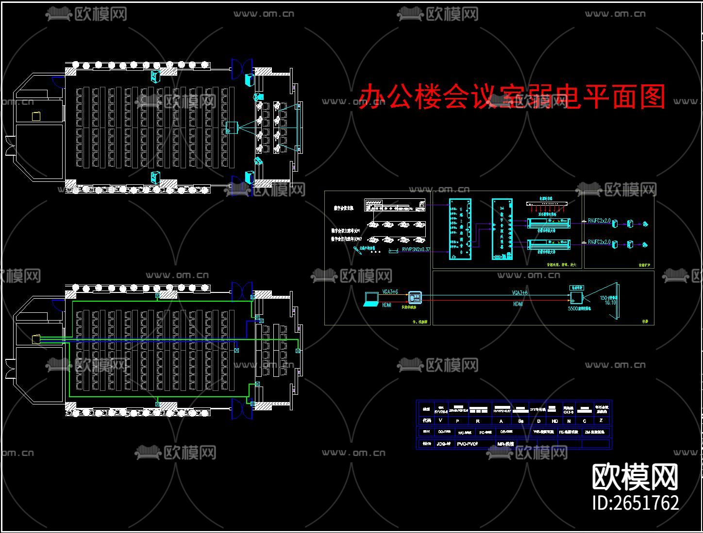 标准常用CAD弱电系统图下载（渲染图3）
