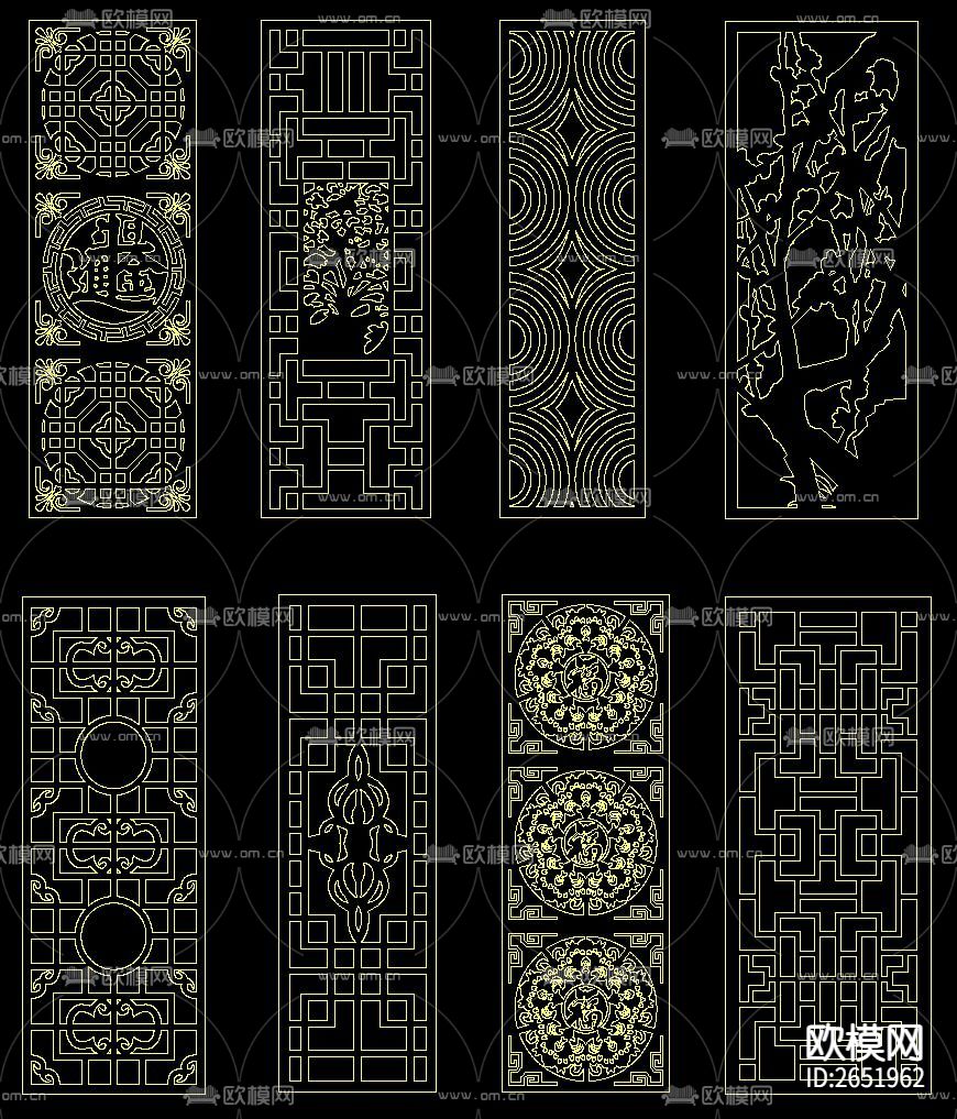 古典中式元素cad图库下载（渲染图8）