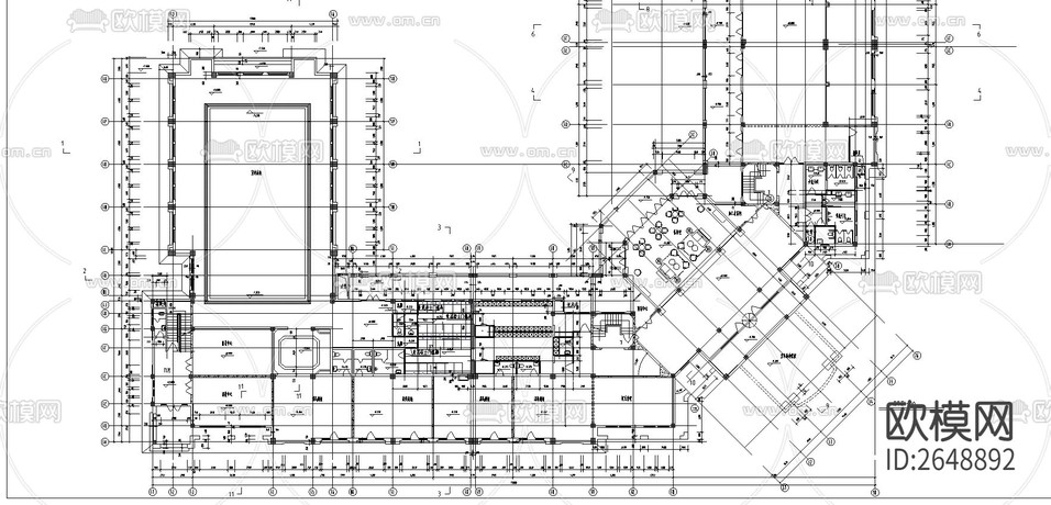 綠城公寓平面CAD施工圖下載(渲染圖2)