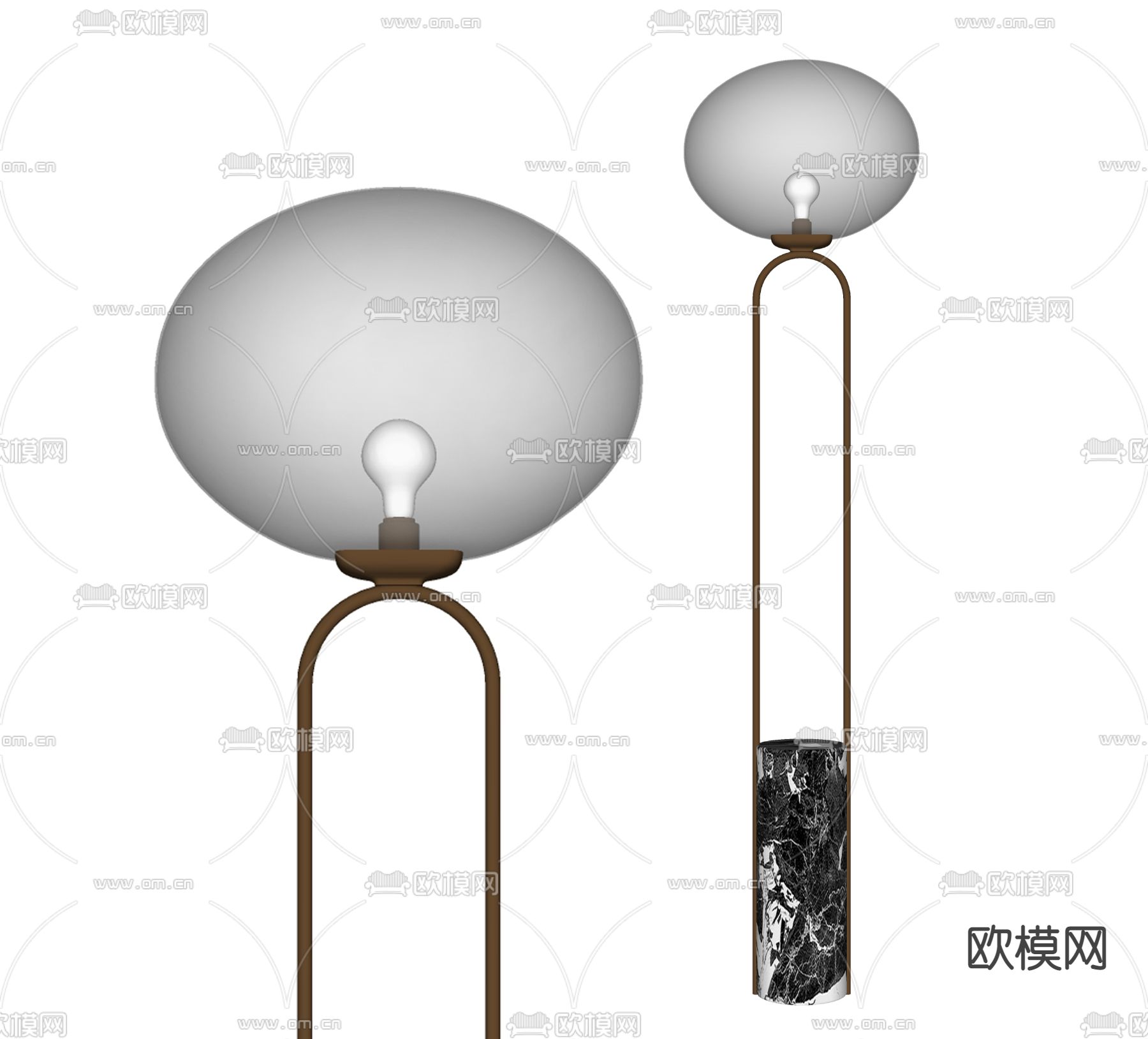 现代落地灯su模型下载（渲染图2）