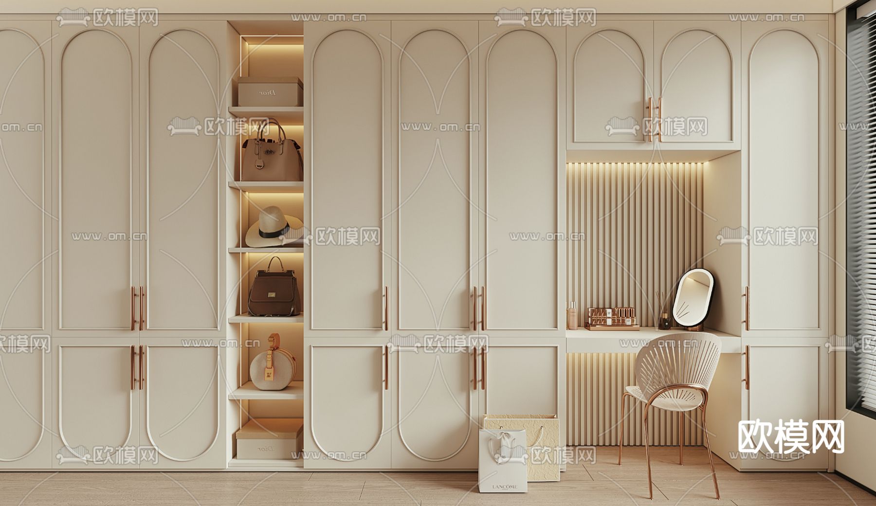 法式衣柜 衣橱3d模型下载