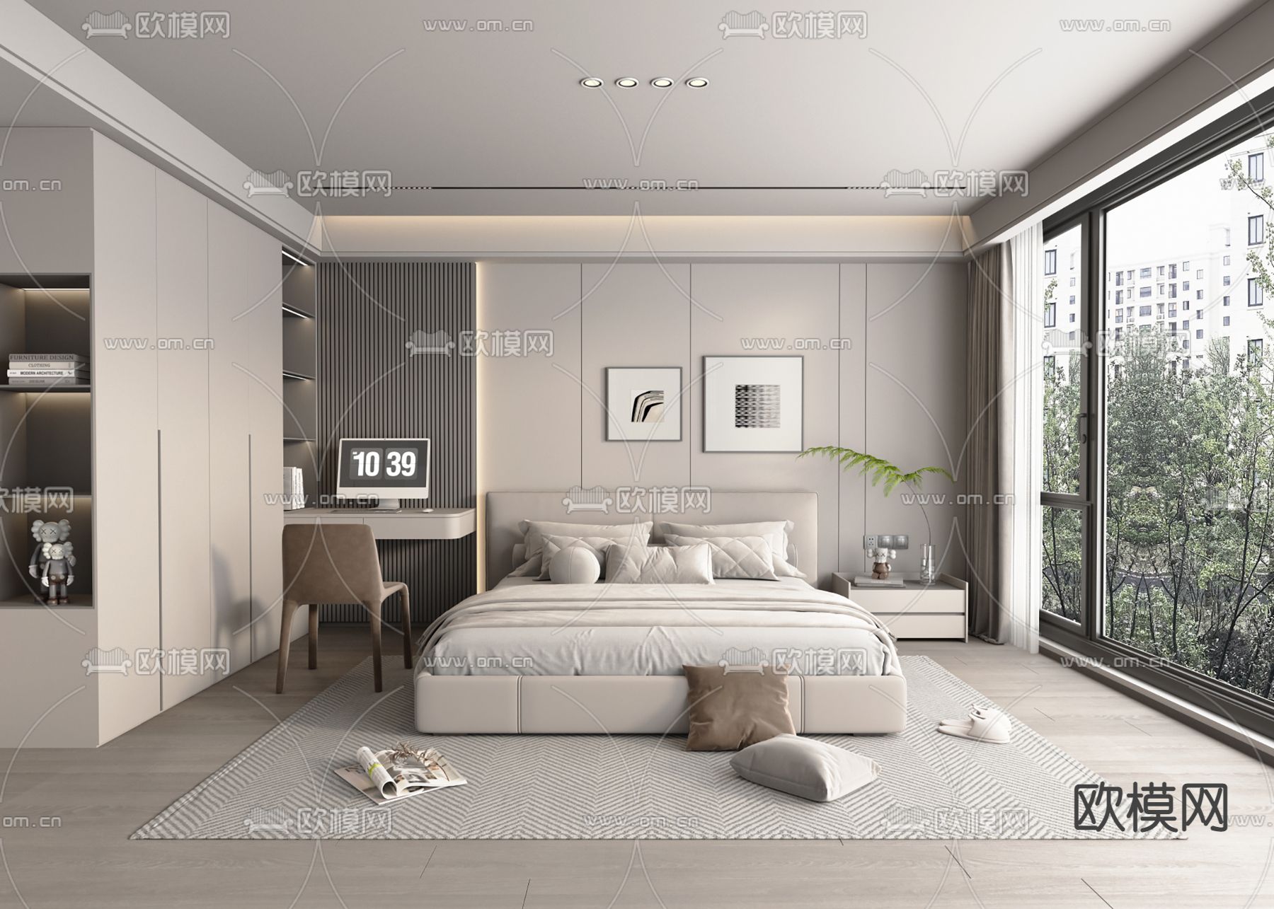 现代卧室su模型下载_ID14097360_sketchup模型下载-欧模网