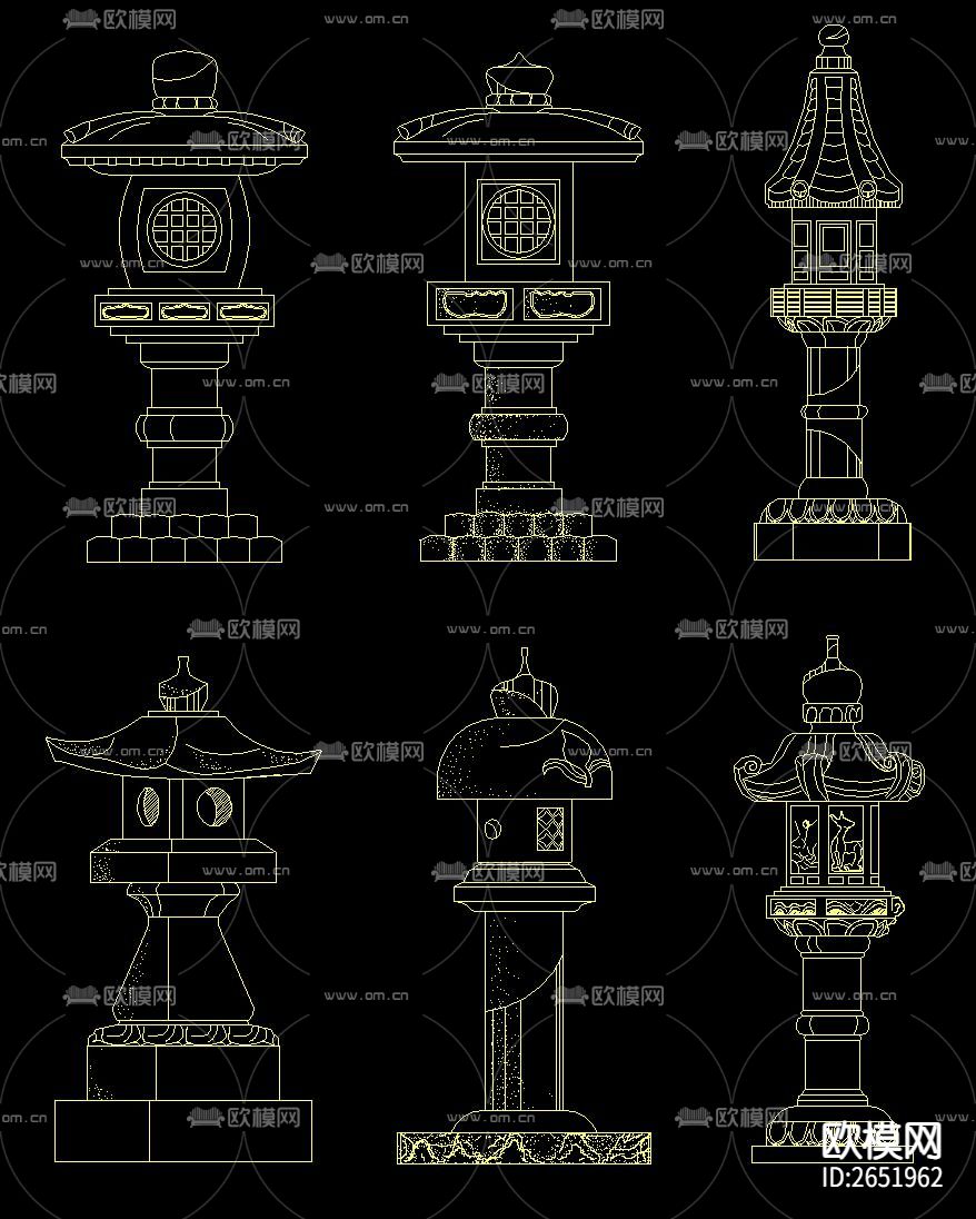 古典中式元素cad图库下载（渲染图6）