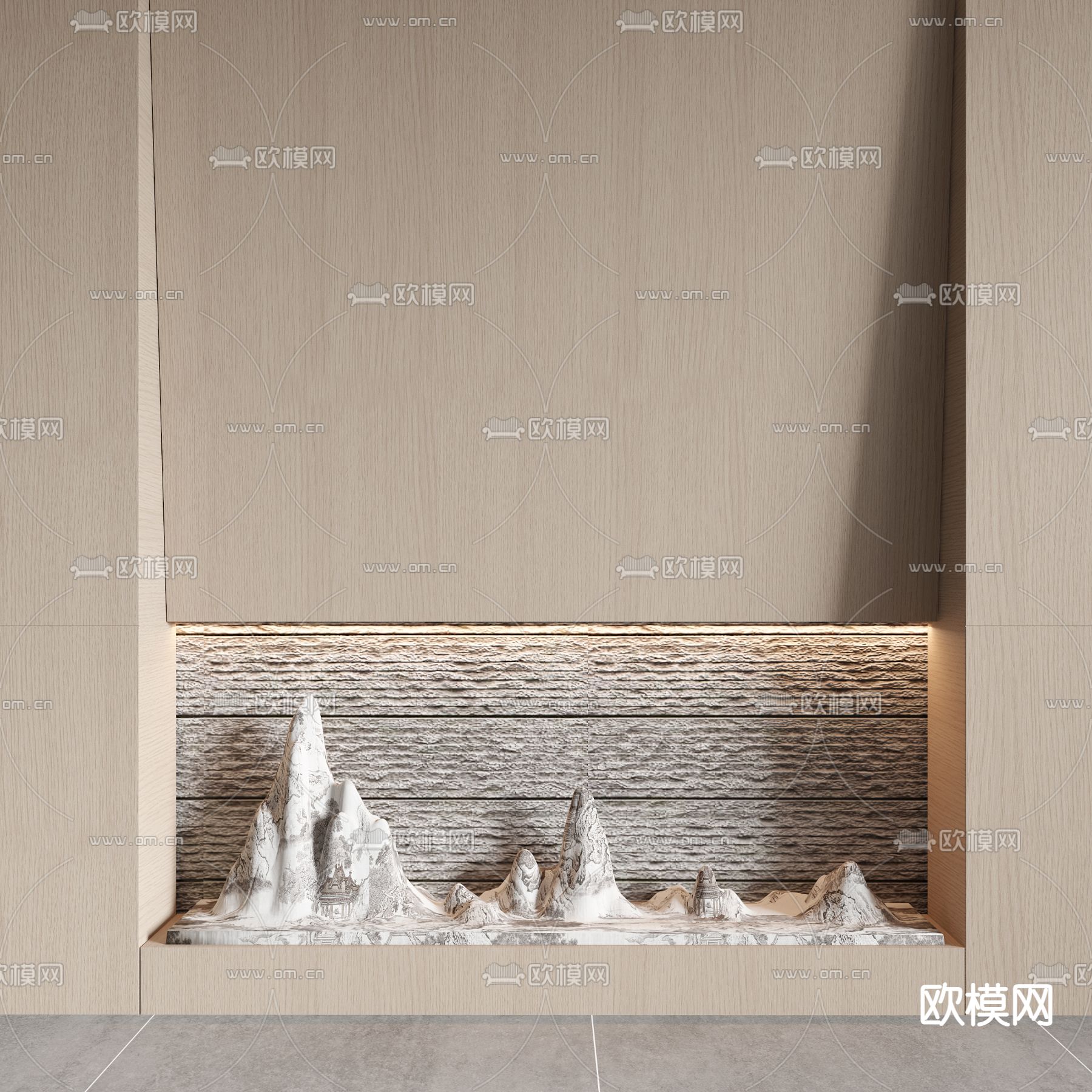 假石雕塑 室内造景3d模型下载