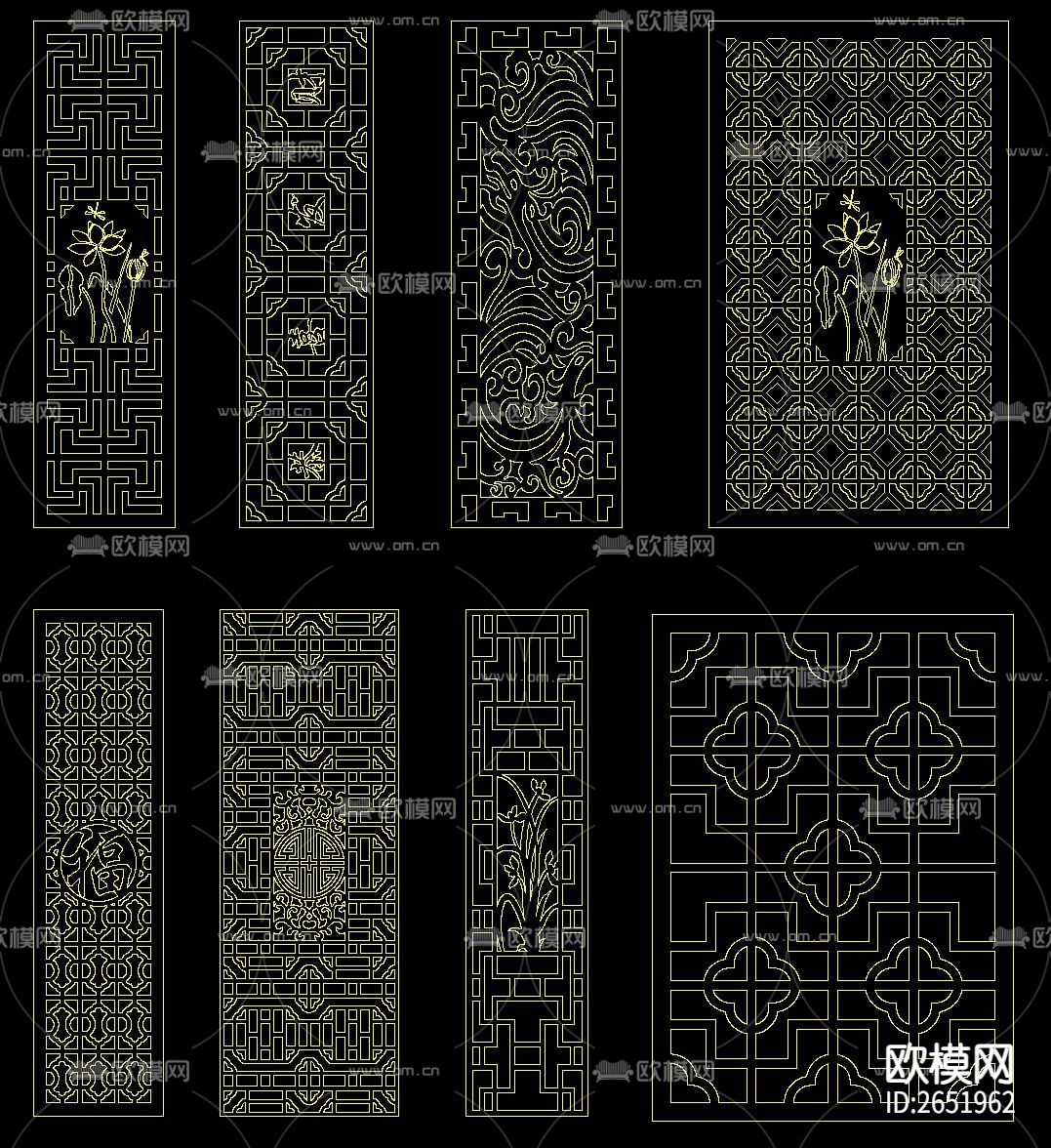 古典中式元素cad图库下载（渲染图5）