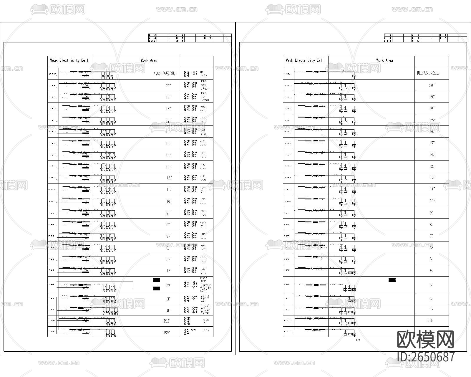 酒店强弱电CAD节点大样下载（渲染图1）