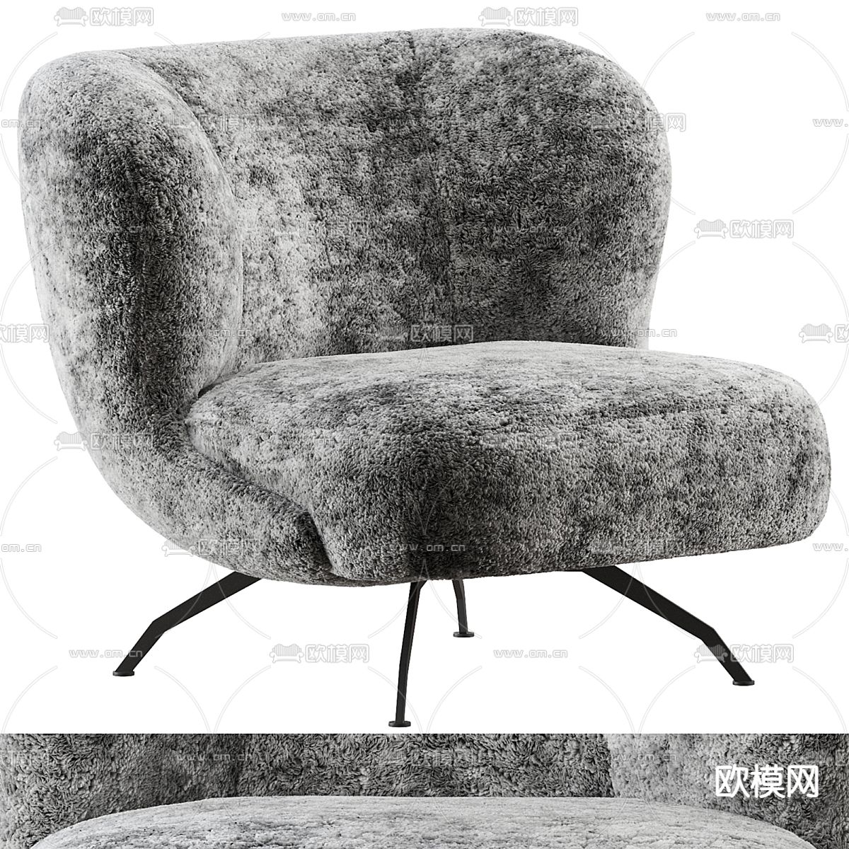 现代休闲椅3d模型下载（渲染图1）
