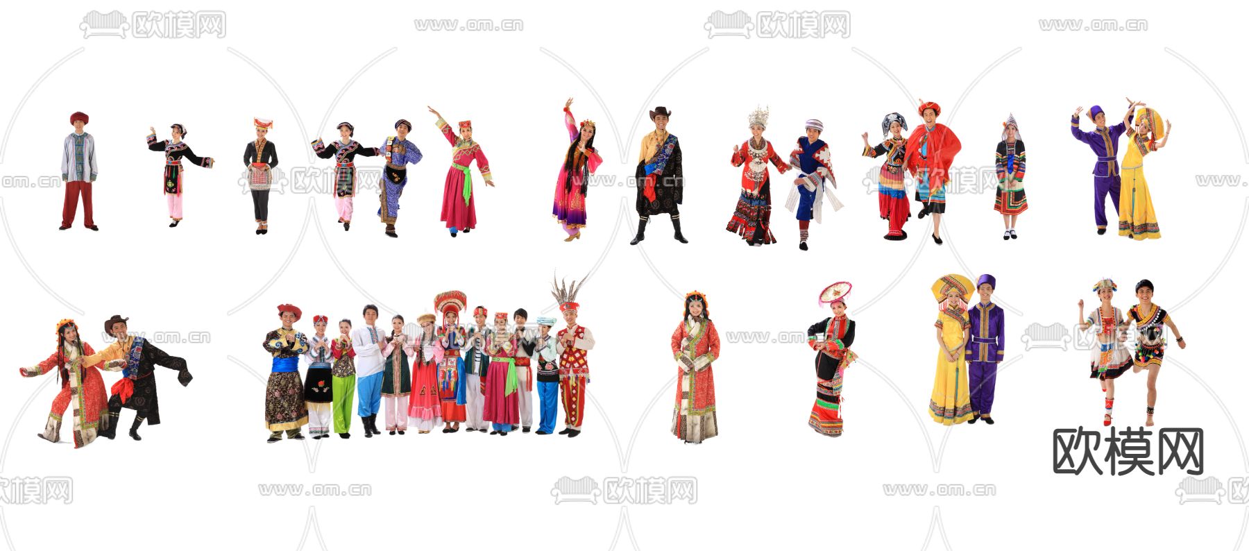 少数民族 男女 人物su模型下载