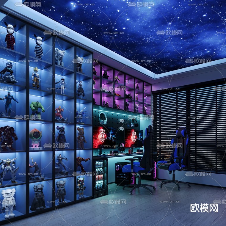 现代电竞房3d模型下载_ID14097290_3dmax免费模型-欧模网