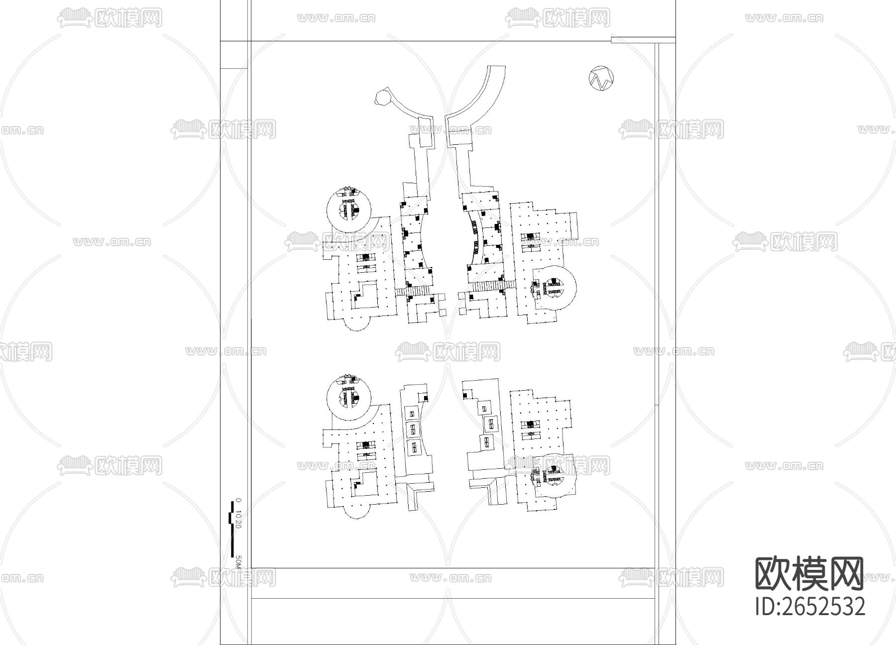城市广场平面cad施工图下载（渲染图3）