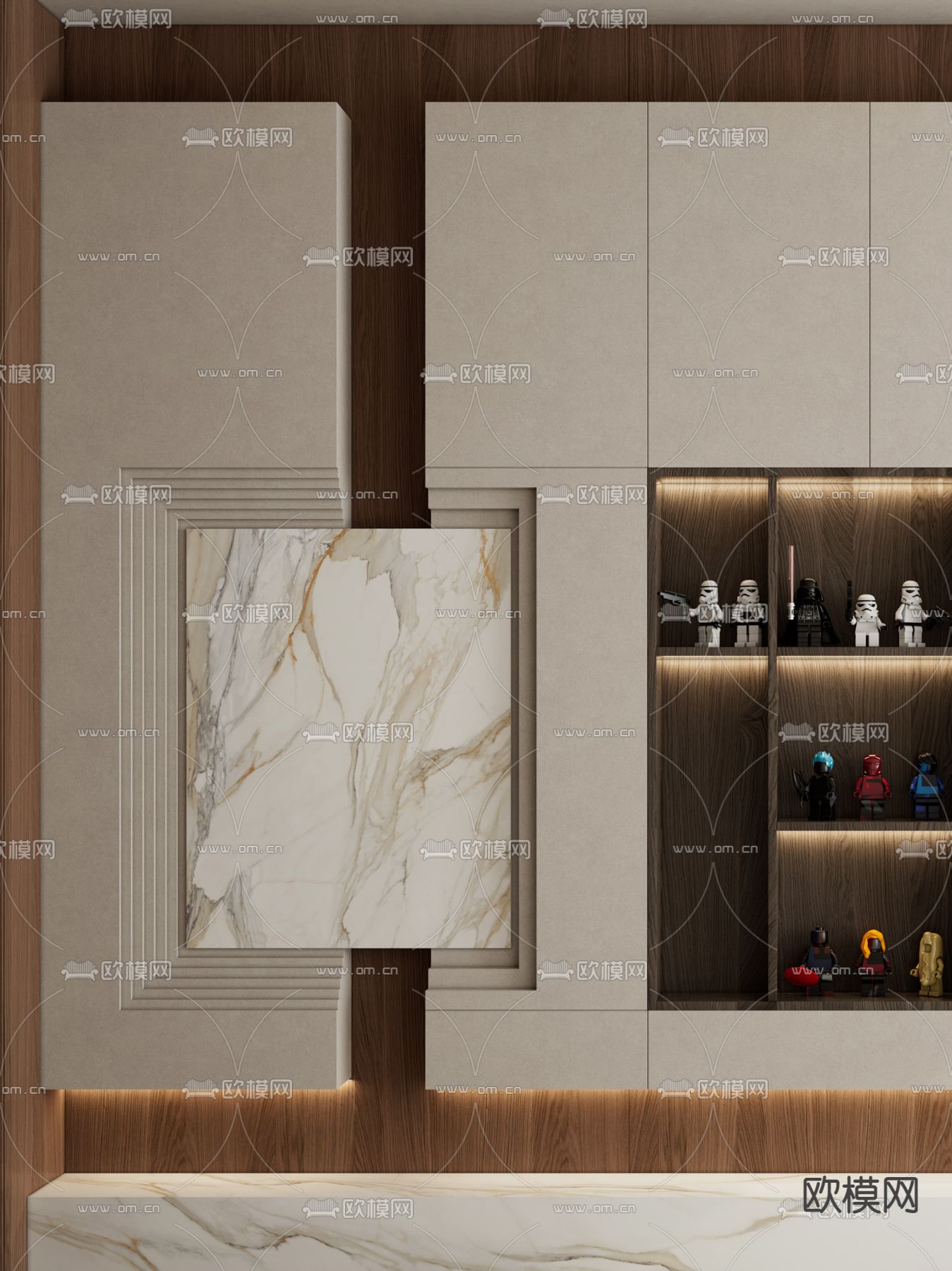 北欧装饰柜 玄关装饰柜3d模型下载（渲染图2）