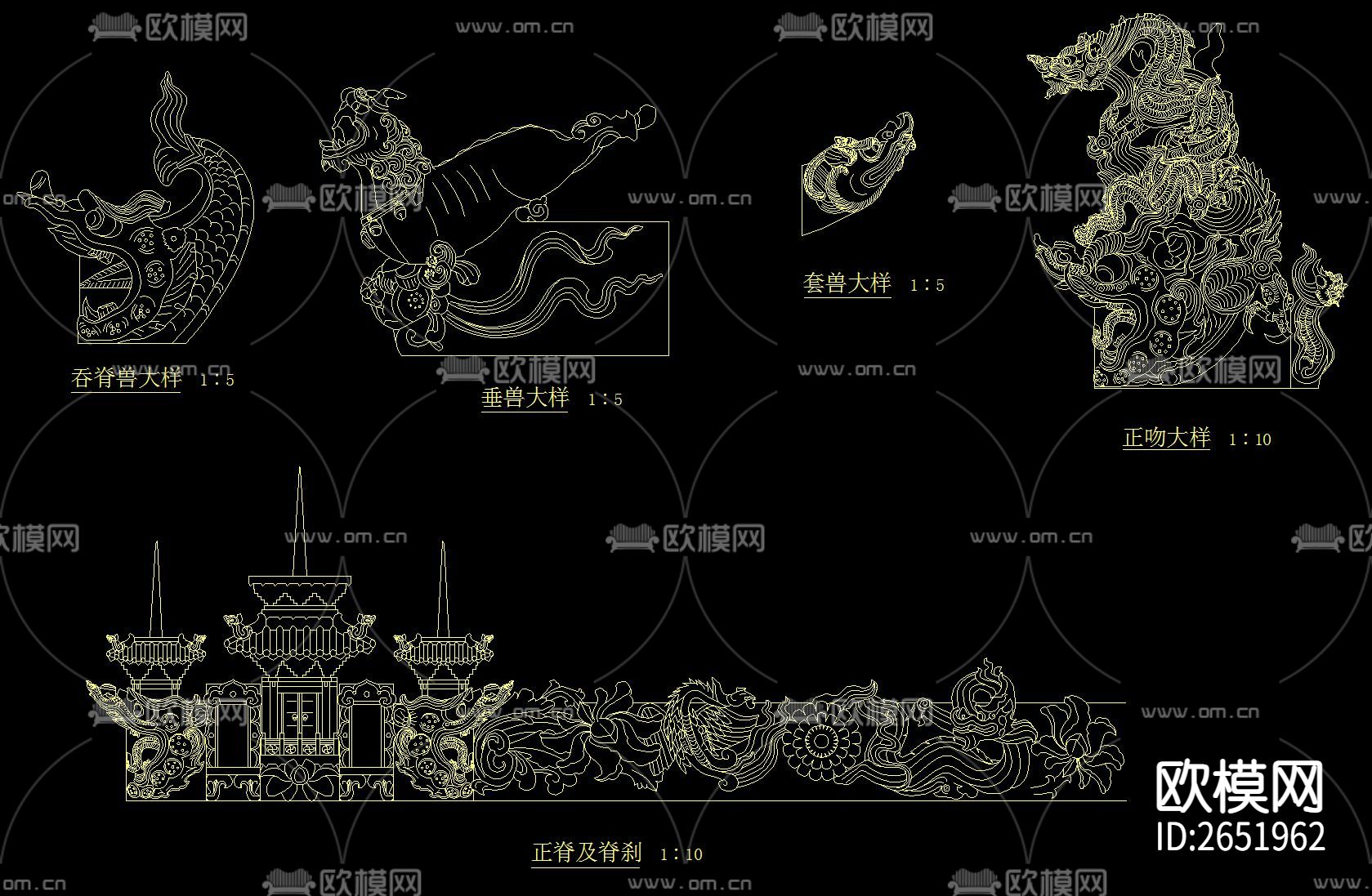 古典中式元素cad图库下载（渲染图9）
