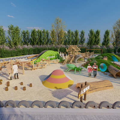 无动力乐园 游乐场su模型