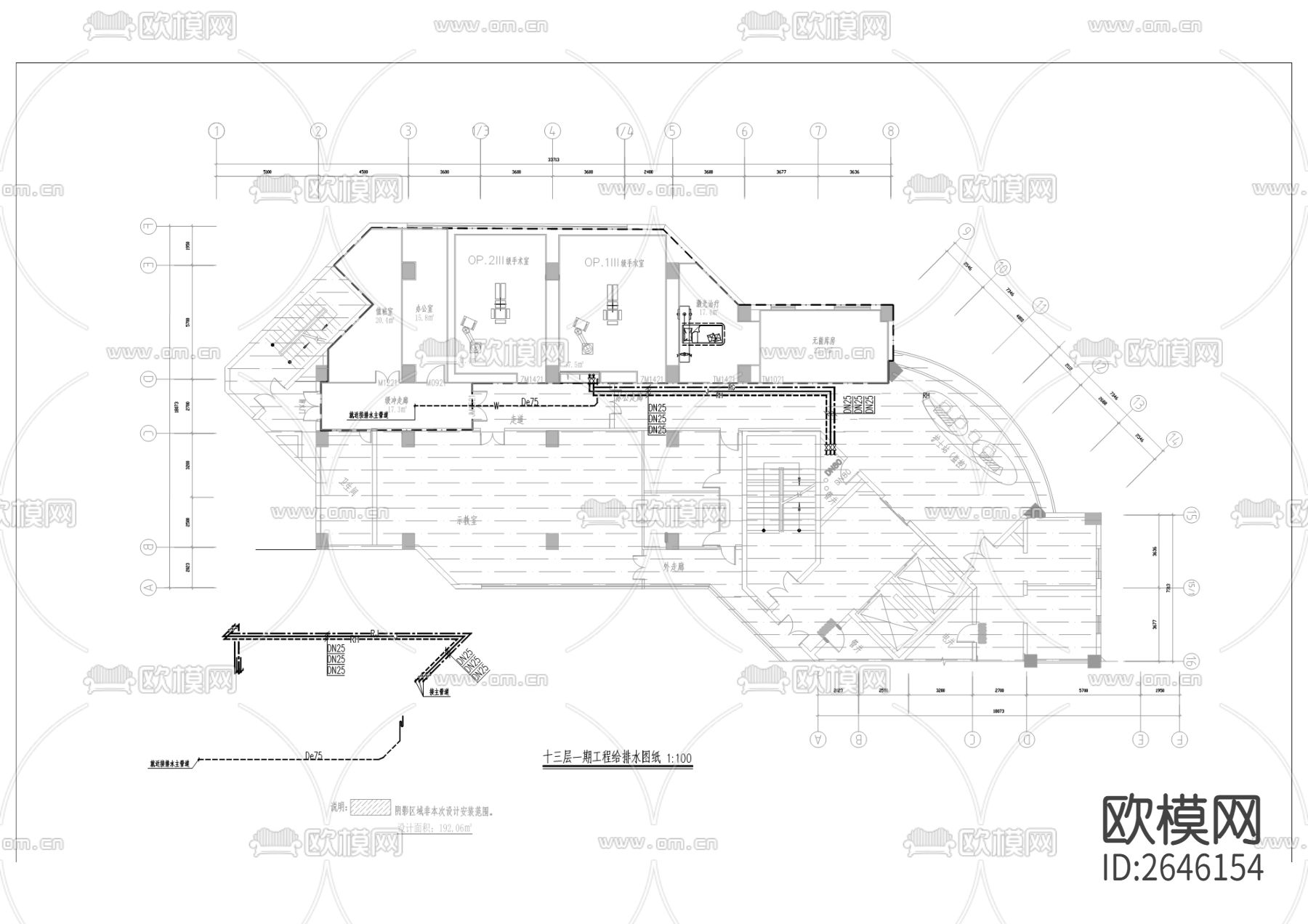 眼科手术室CAD施工图下载（渲染图6）