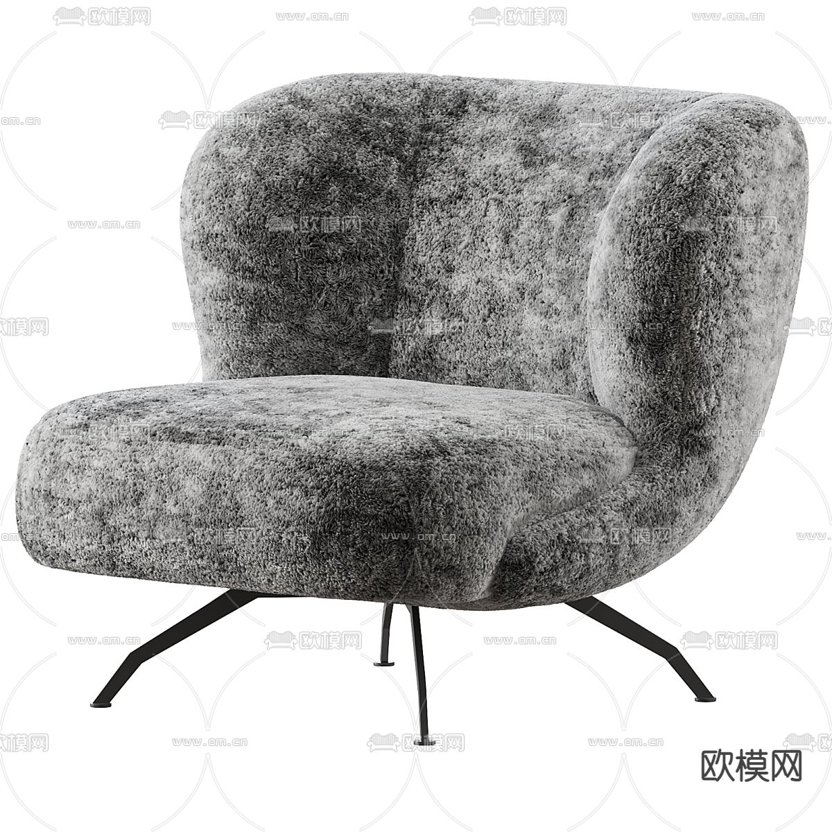 现代休闲椅3d模型下载（渲染图2）