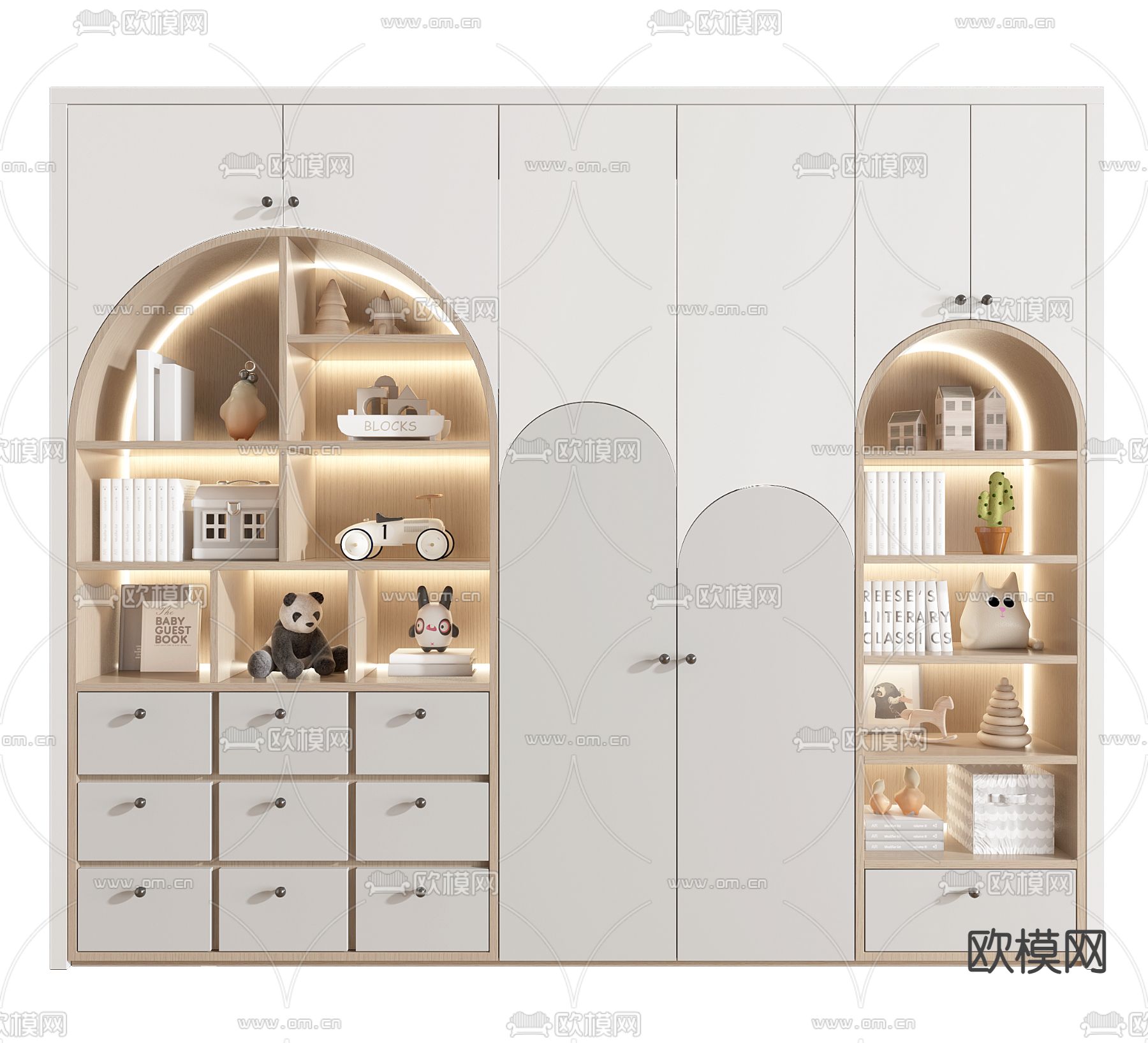 儿童衣柜 收纳柜3d模型下载
