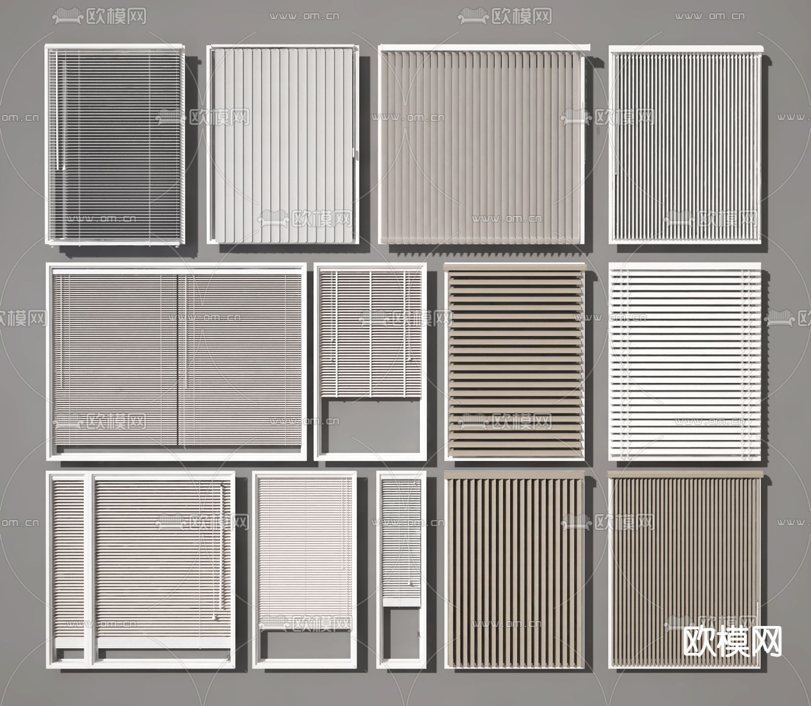 窗帘 百叶帘 拉帘su模型下载（渲染图1）