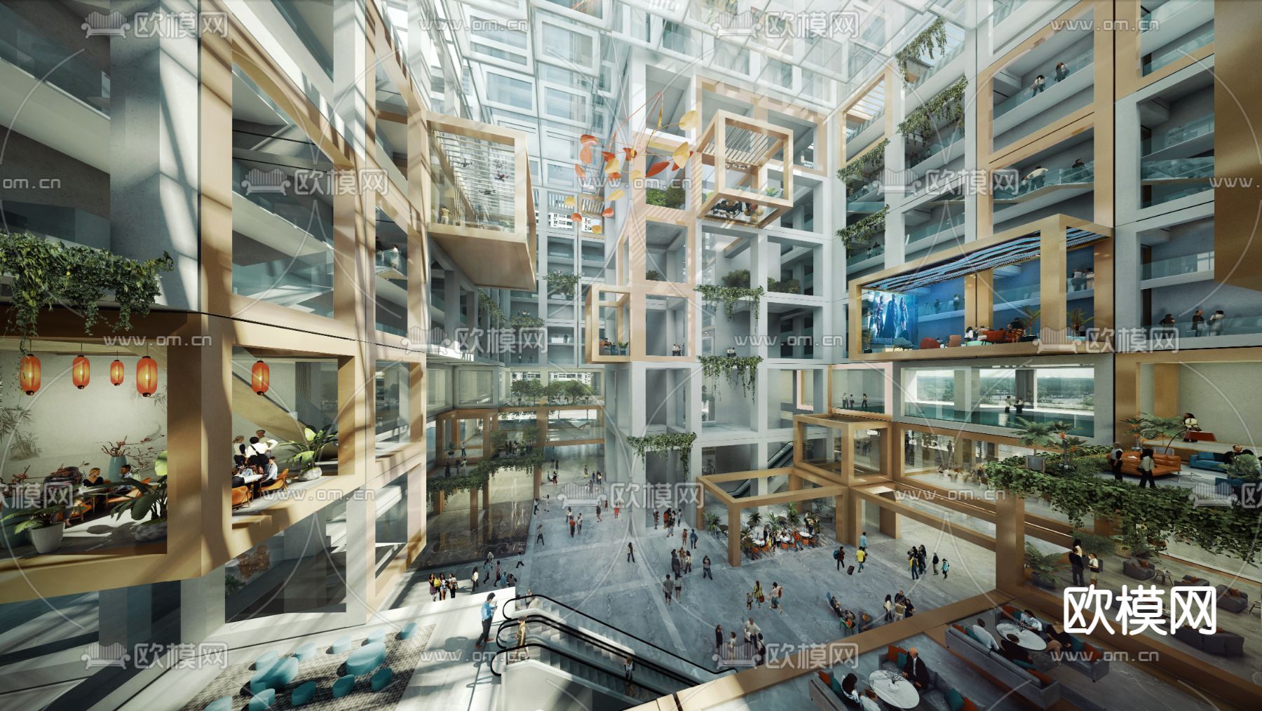 商场中庭3d模型下载