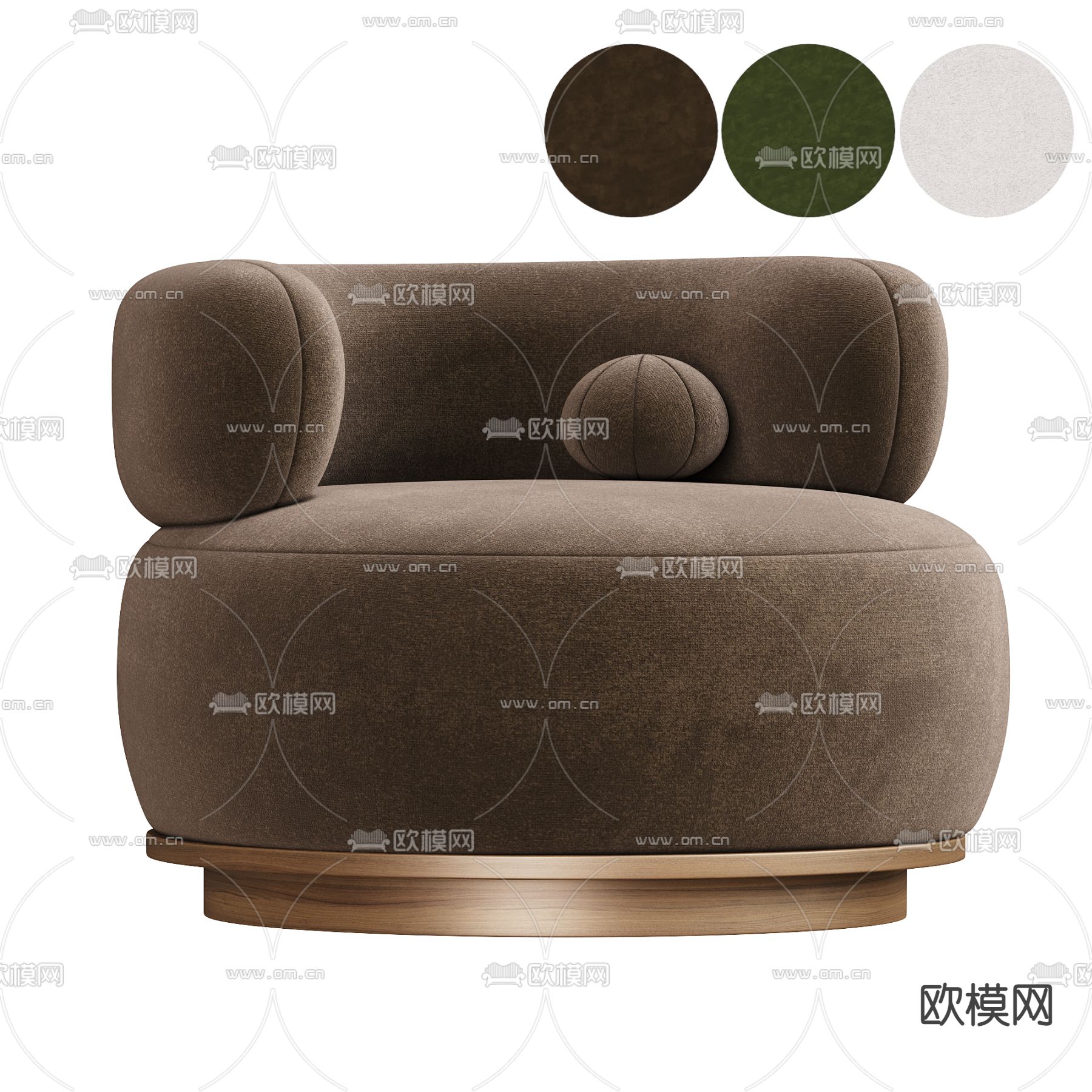 现代单人沙发3d模型下载（渲染图1）