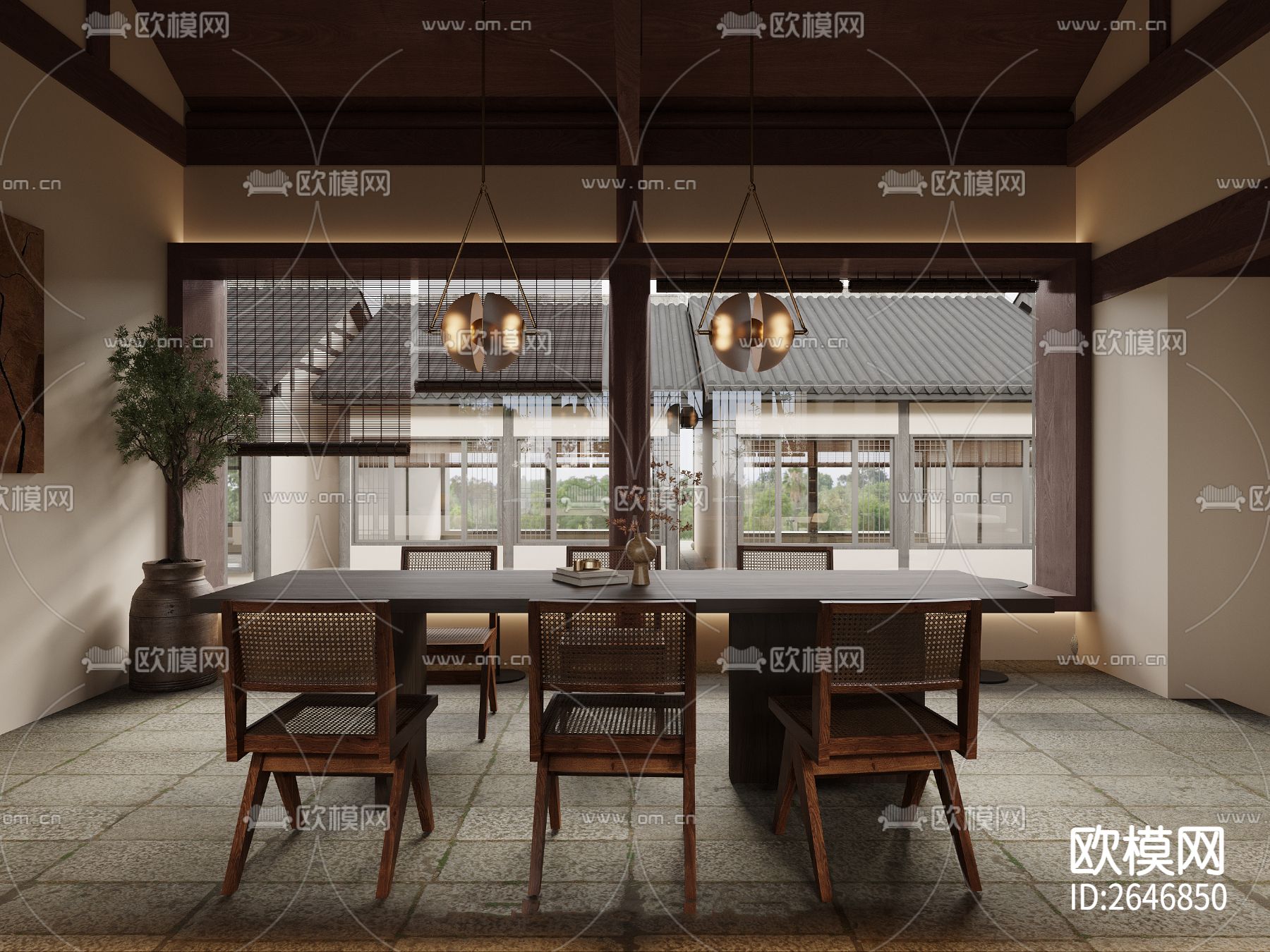 咖啡店CAD施工图下载（渲染图3）