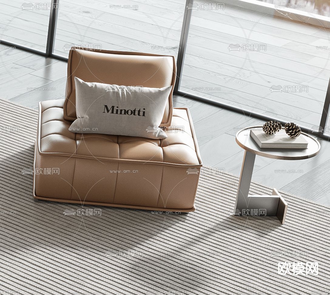 Minotti 组合沙发3d模型下载（渲染图4）