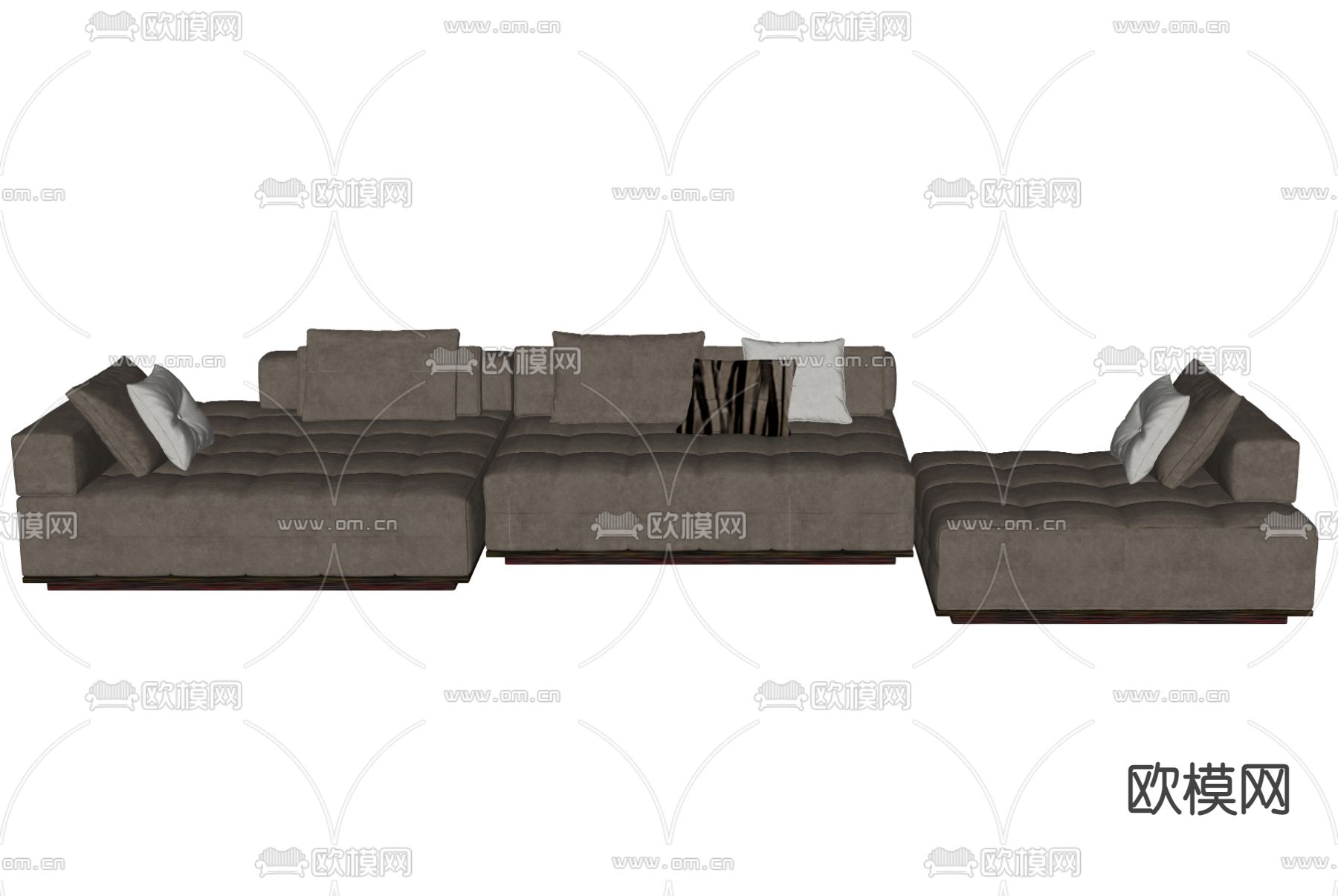 模块沙发 转角沙发su模型下载（渲染图2）