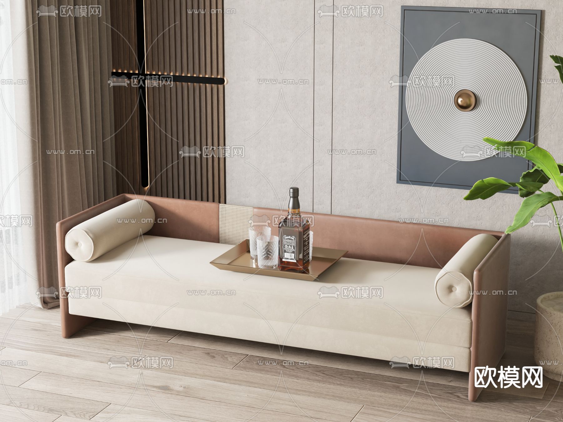 现代沙发 罗汉床3d模型下载