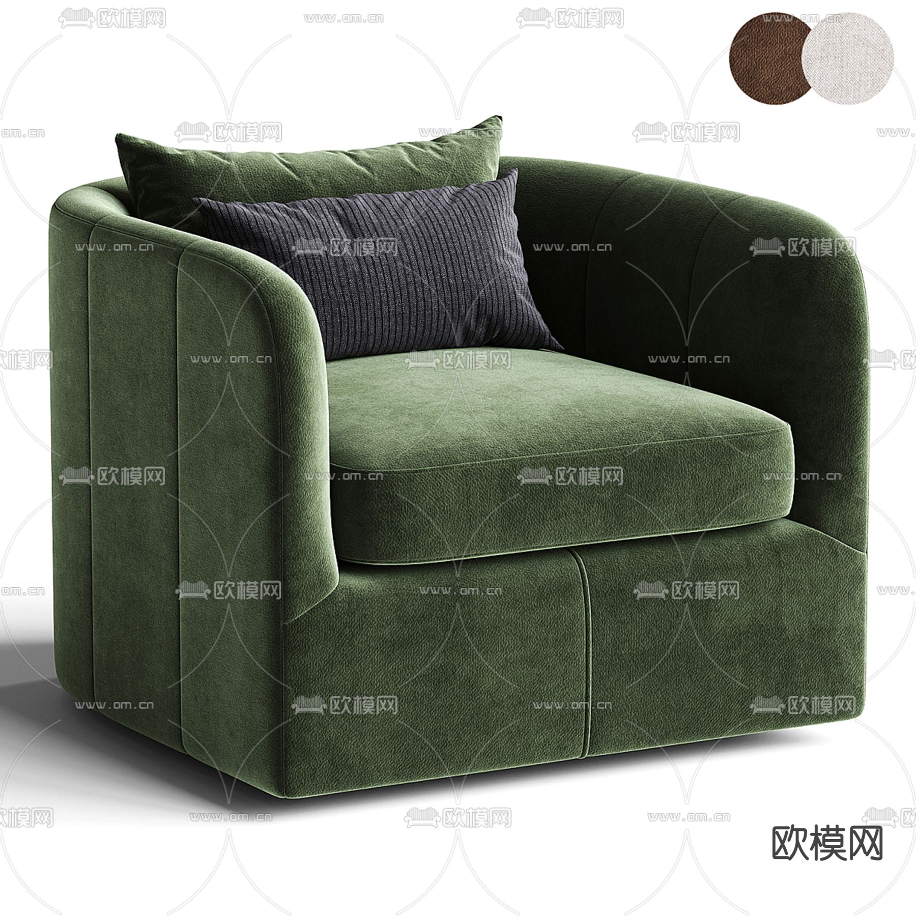 单人沙发 软体沙发3d模型下载（渲染图2）