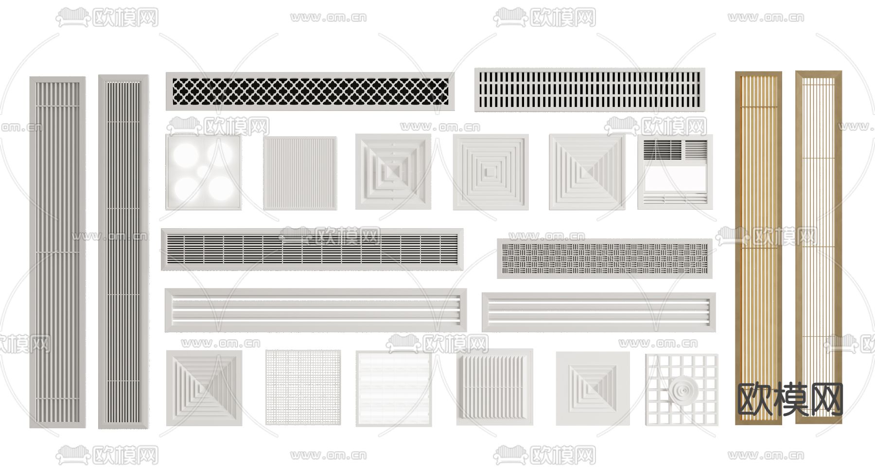 空调出风口 排风口3d模型下载