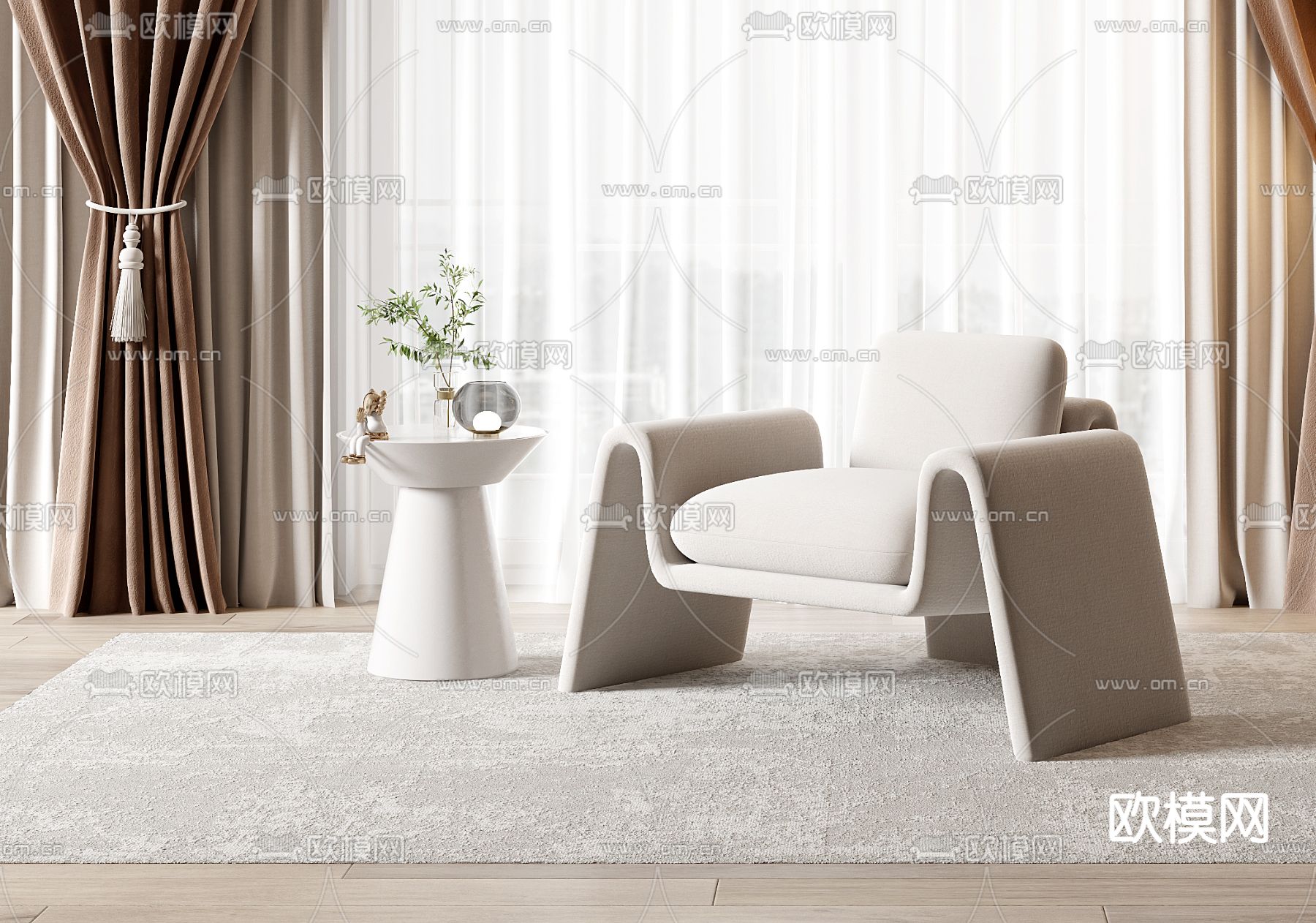 单人沙发3d模型下载