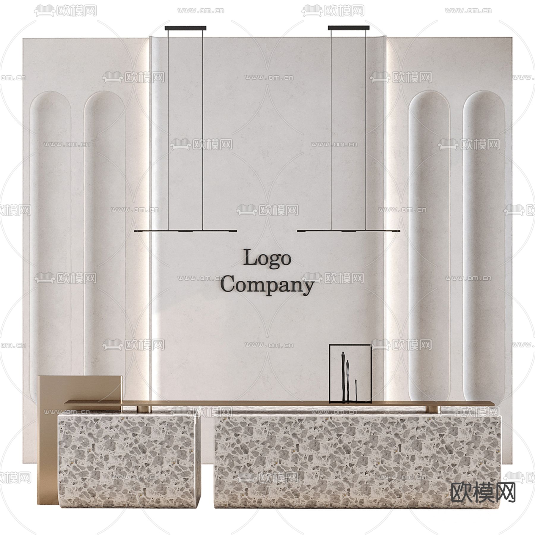 前台 接待台 服务台3d模型下载（渲染图1）