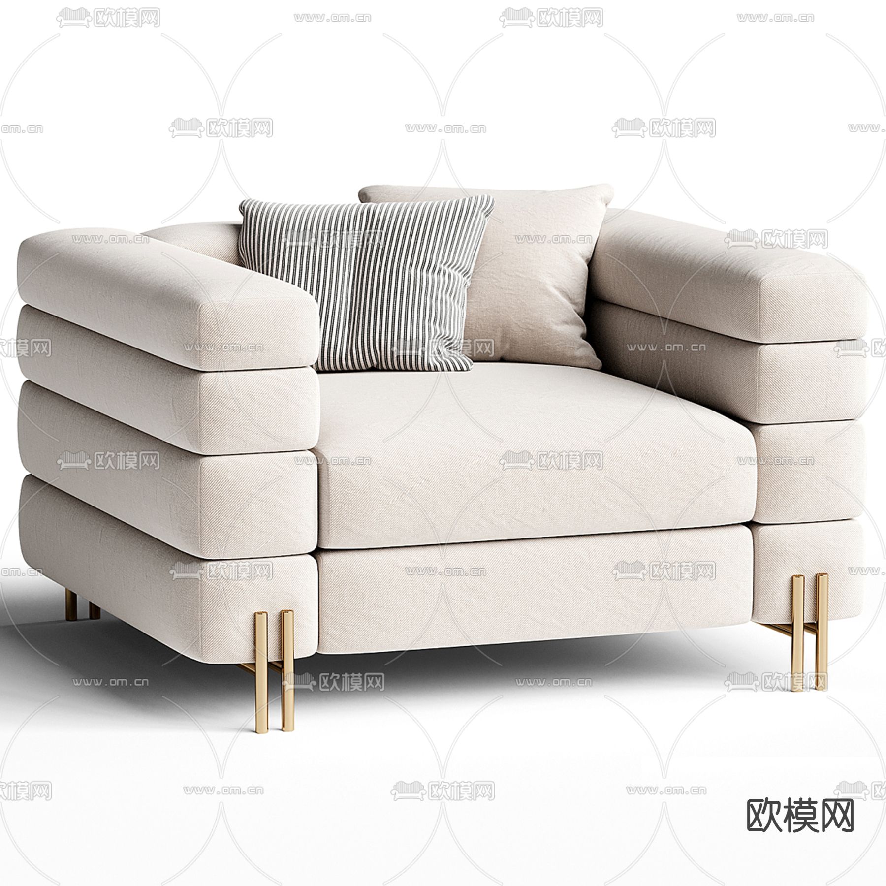 单人沙发 扶手沙发3d模型下载