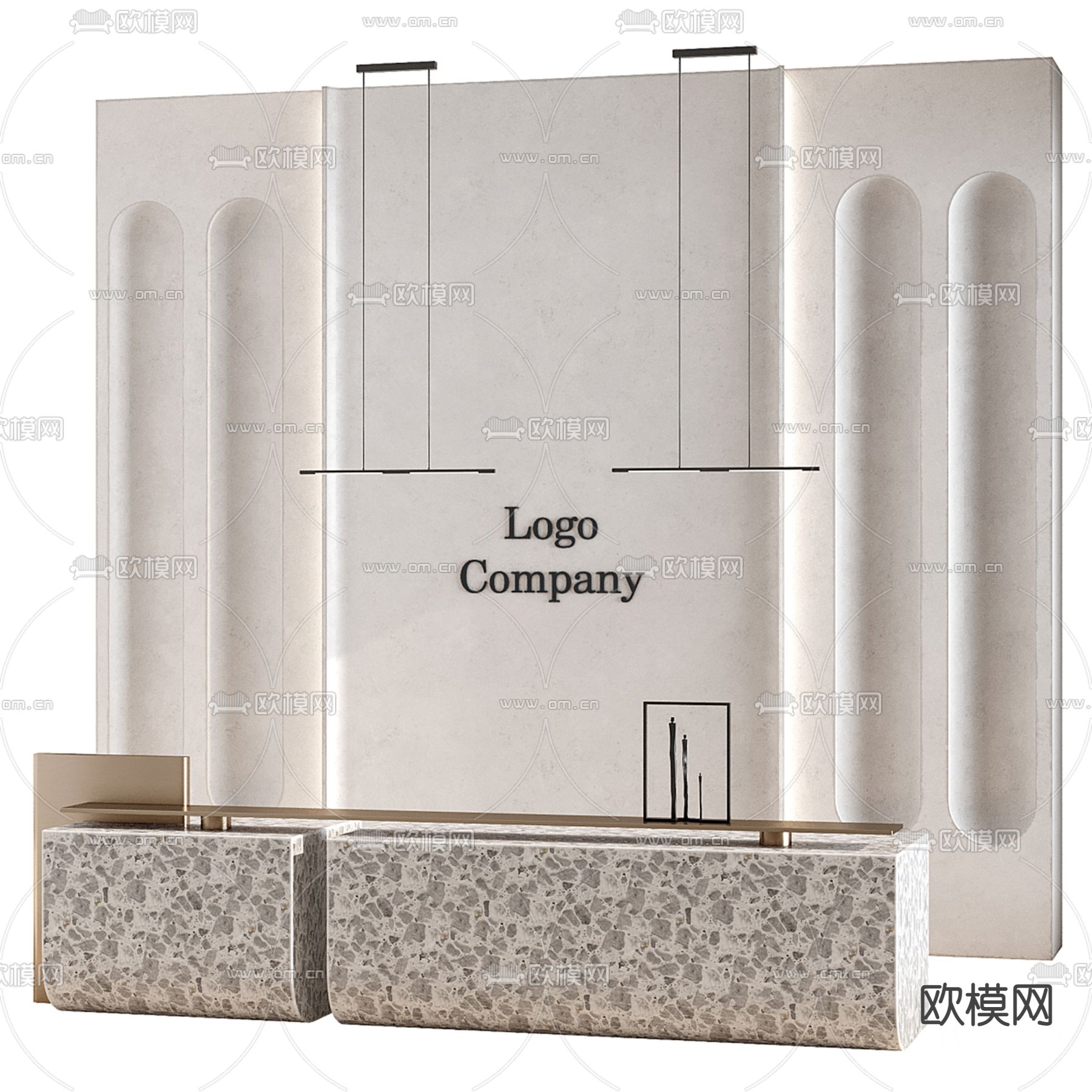 前台 接待台 服务台3d模型下载（渲染图2）