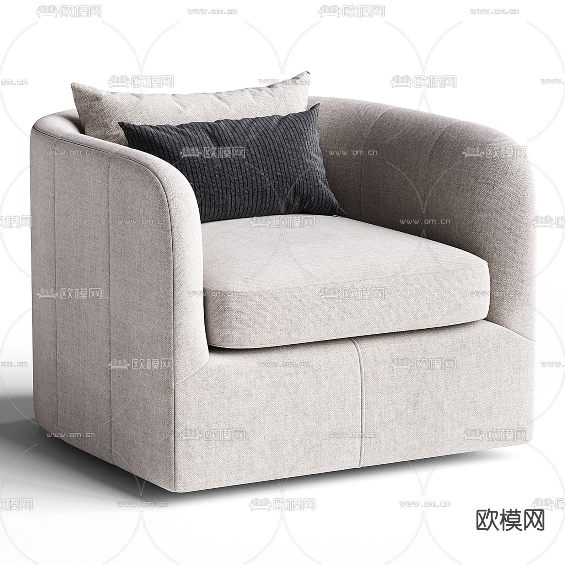 单人沙发 软体沙发3d模型下载（渲染图1）