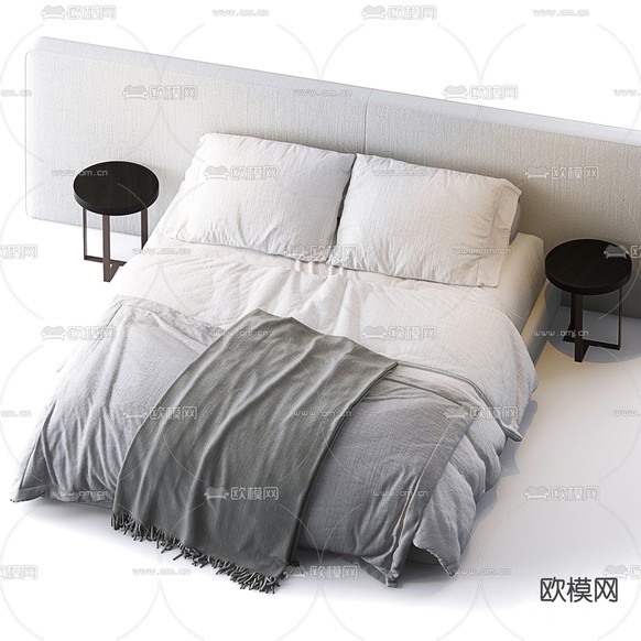 Angelo 双人床3d模型下载(渲染图3)