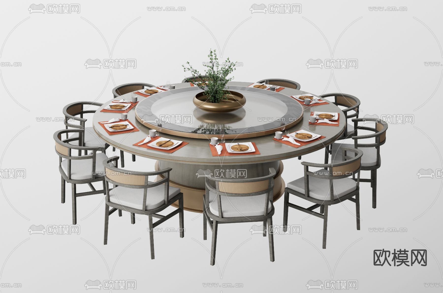 北欧餐桌椅3d模型下载