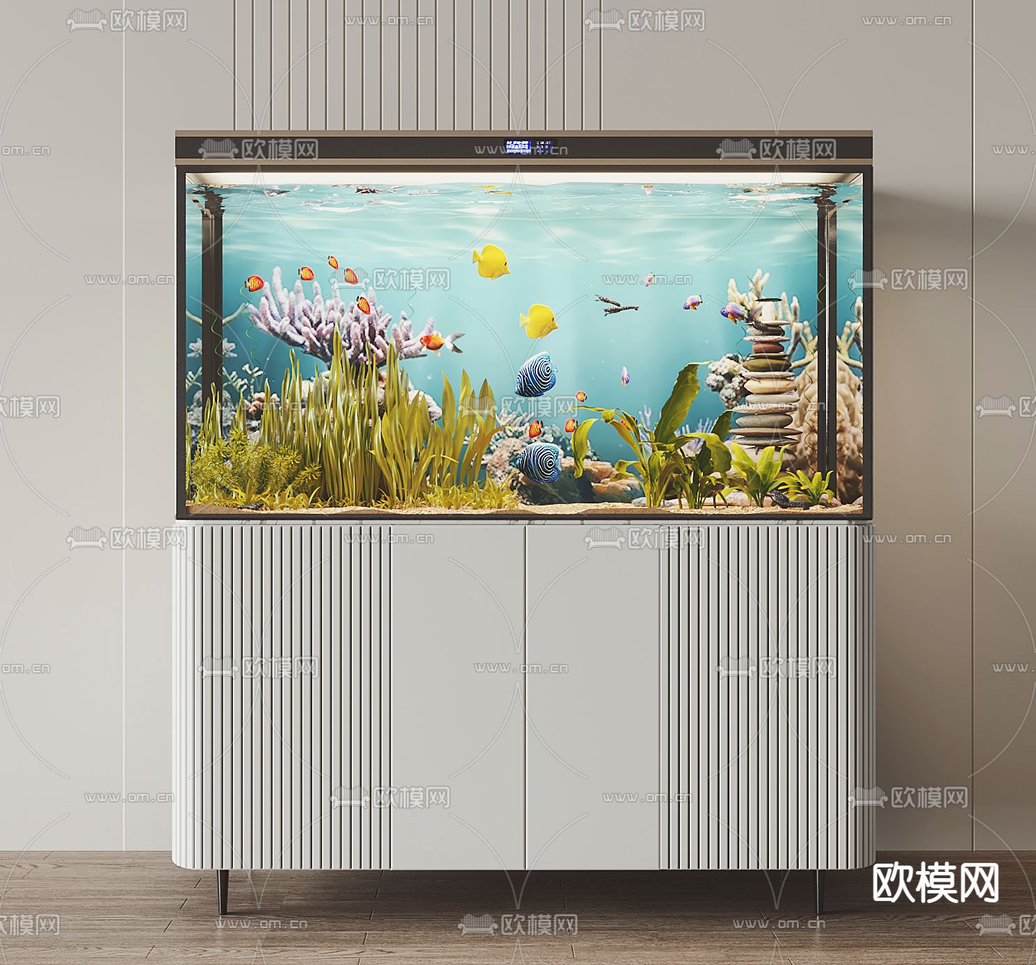鱼缸 水族箱3d模型下载